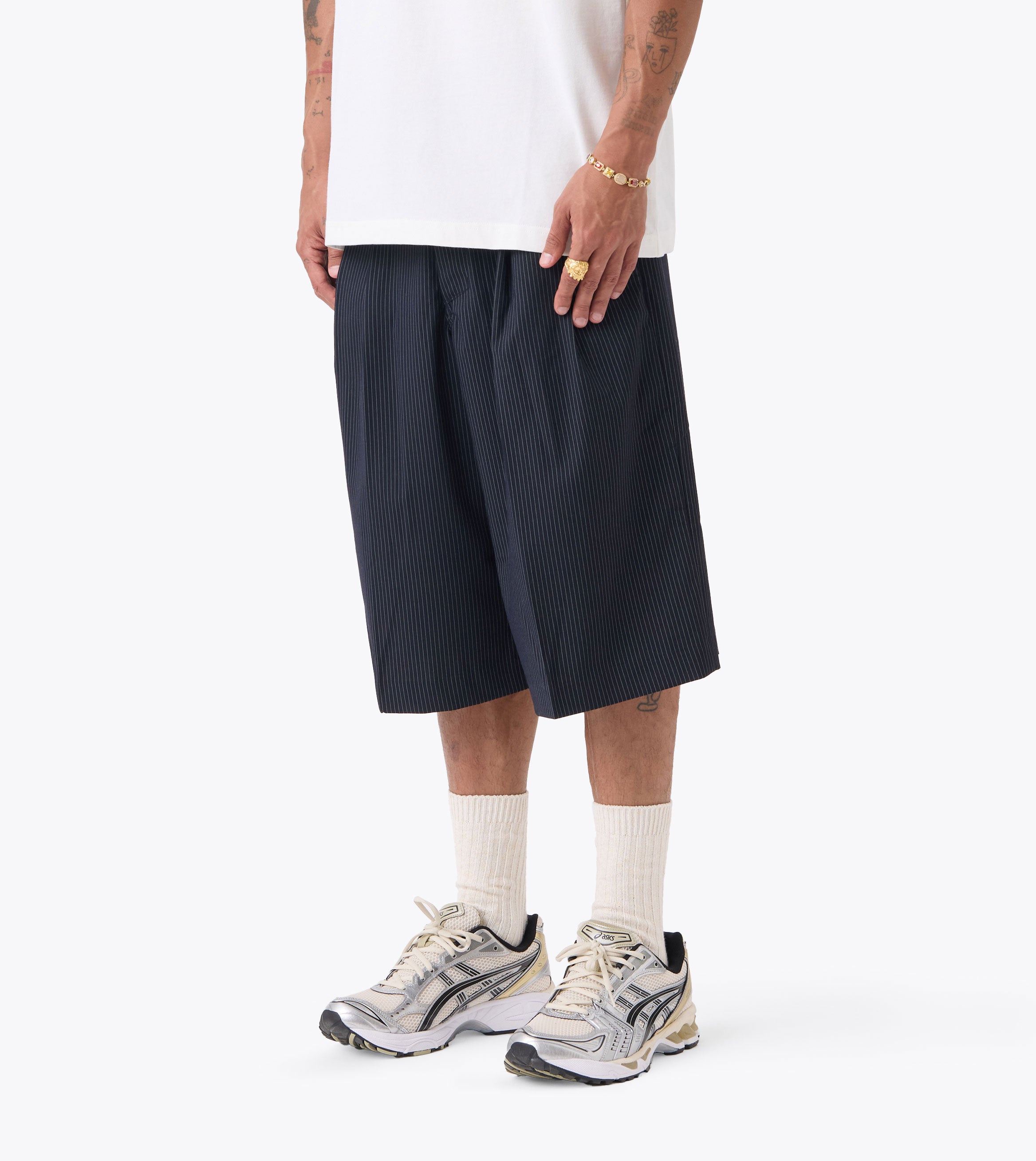 Pinstripe Mega Short Navy