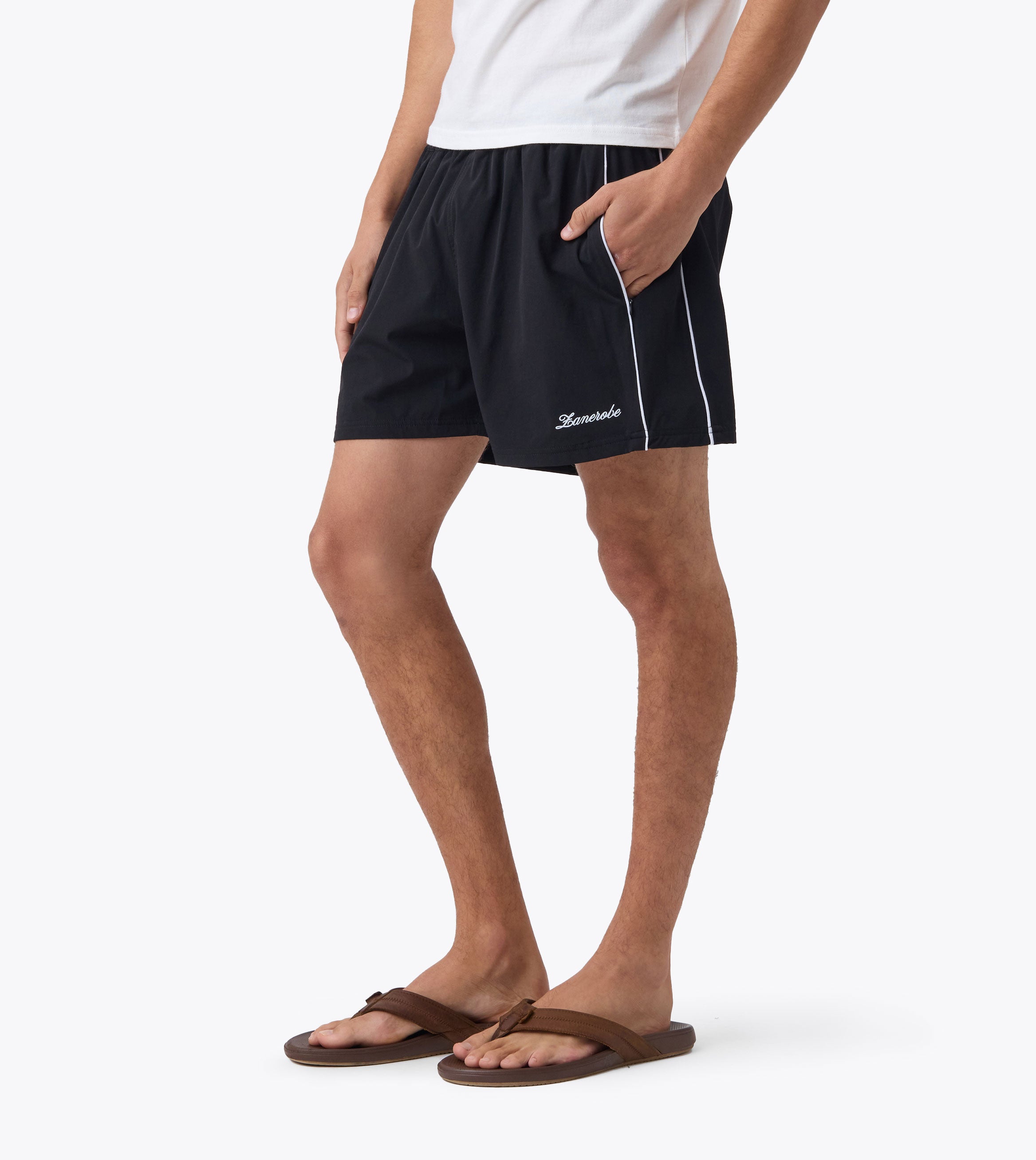 Piping Track Short Black