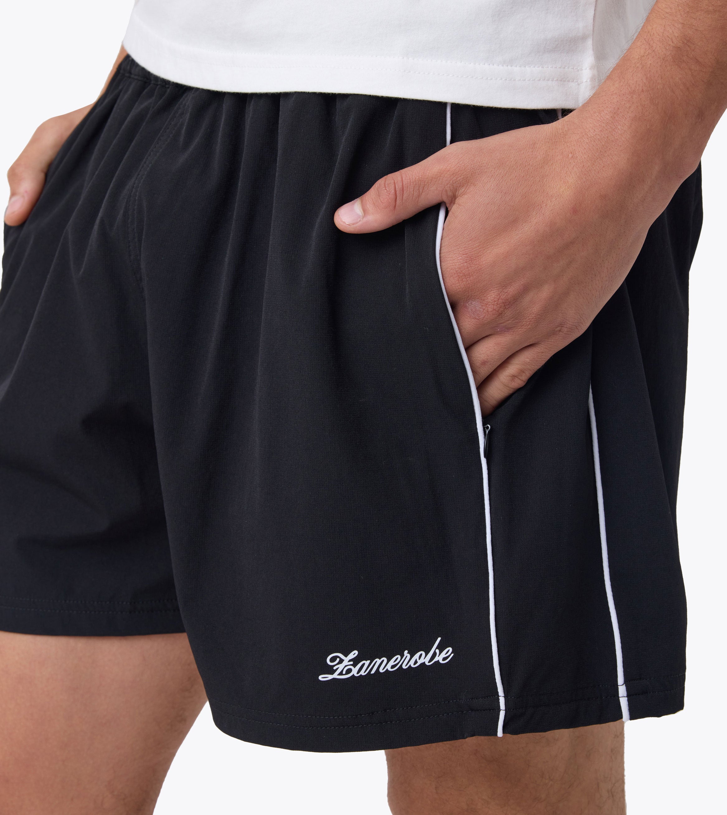 Piping Track Short Black