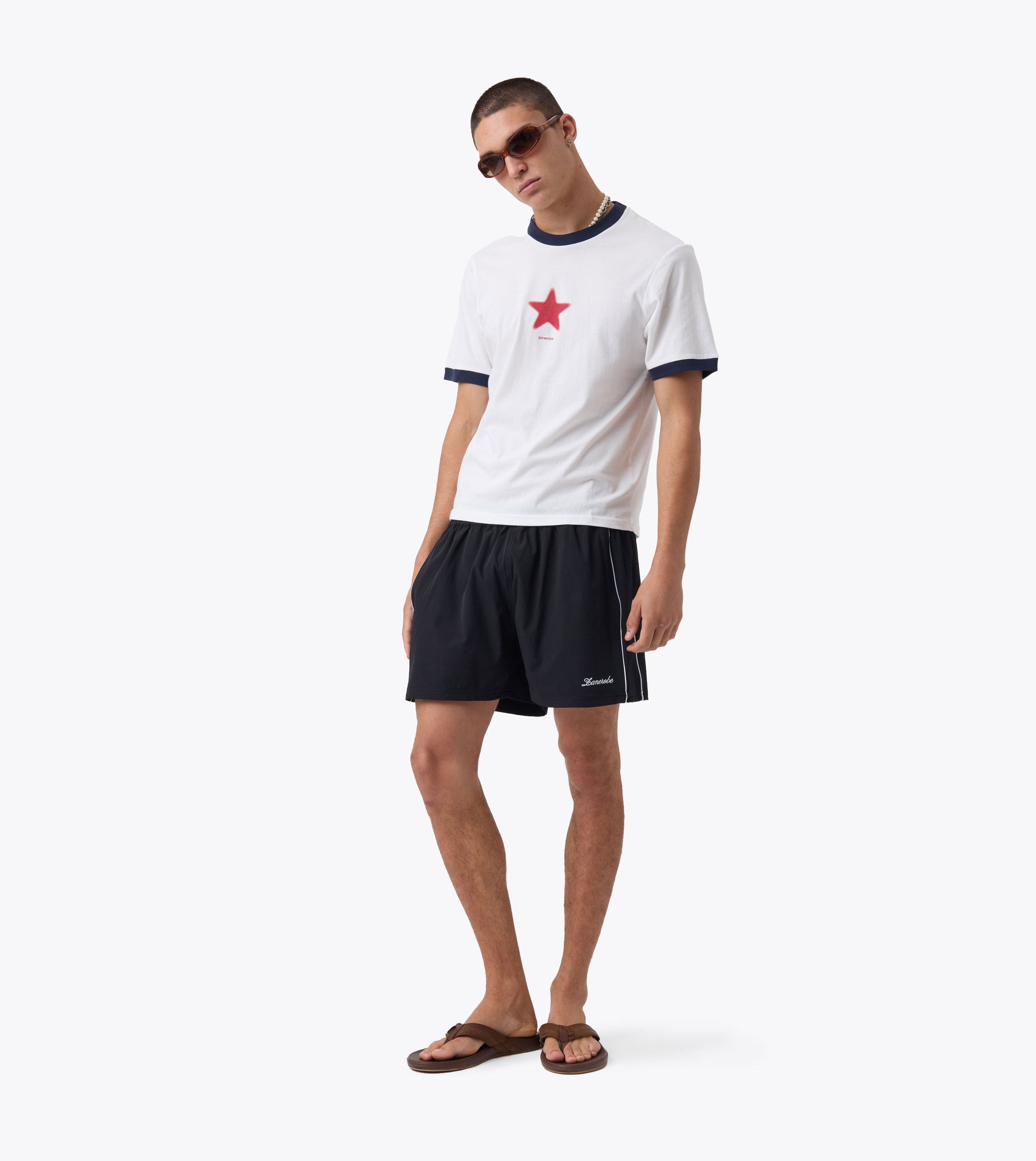 Piping Track Short Black