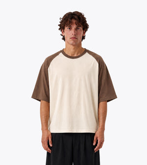 Raglan Crop Flow Tee Cream Choc - Coming Soon