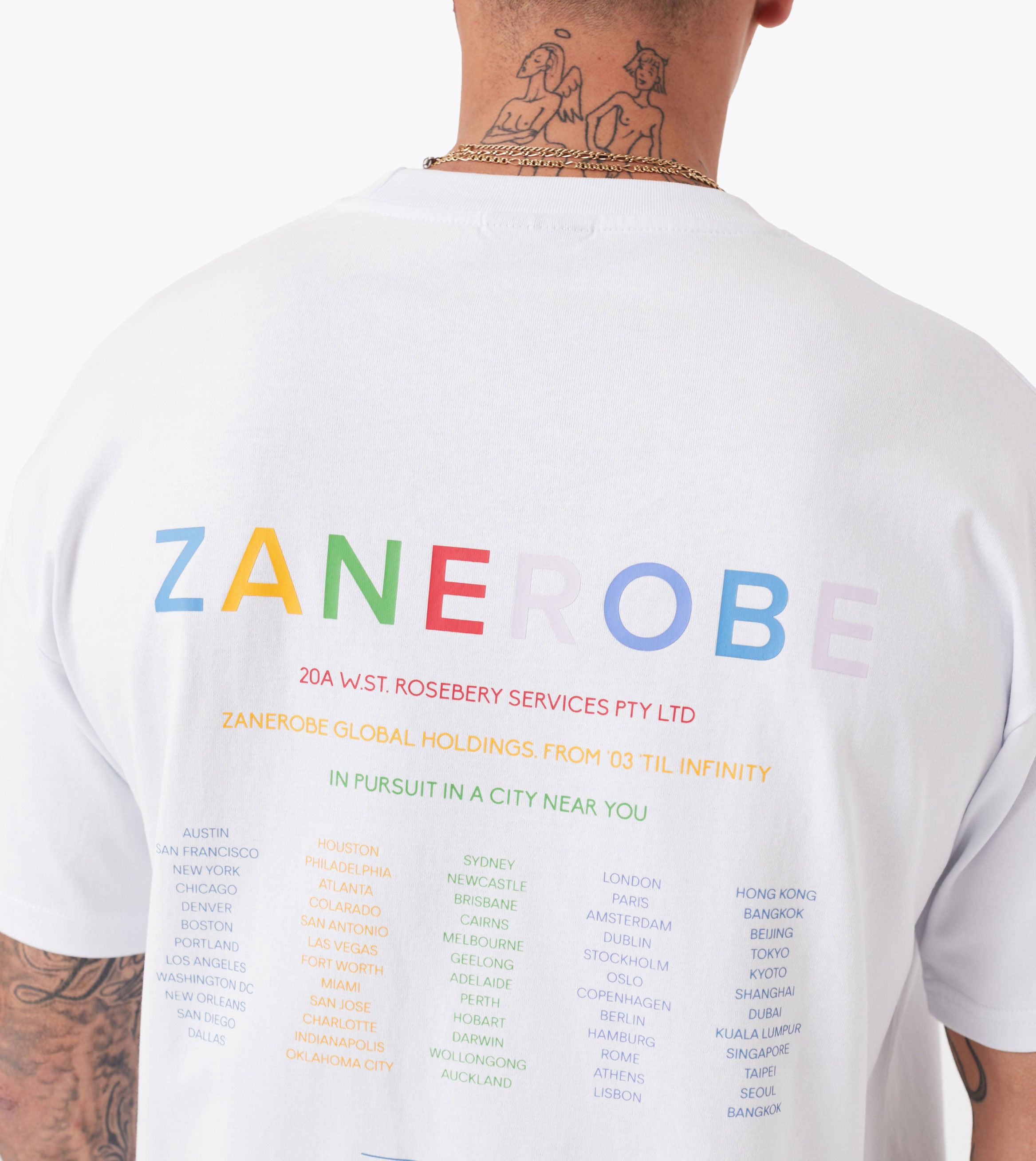 Rainbow Box Tee White