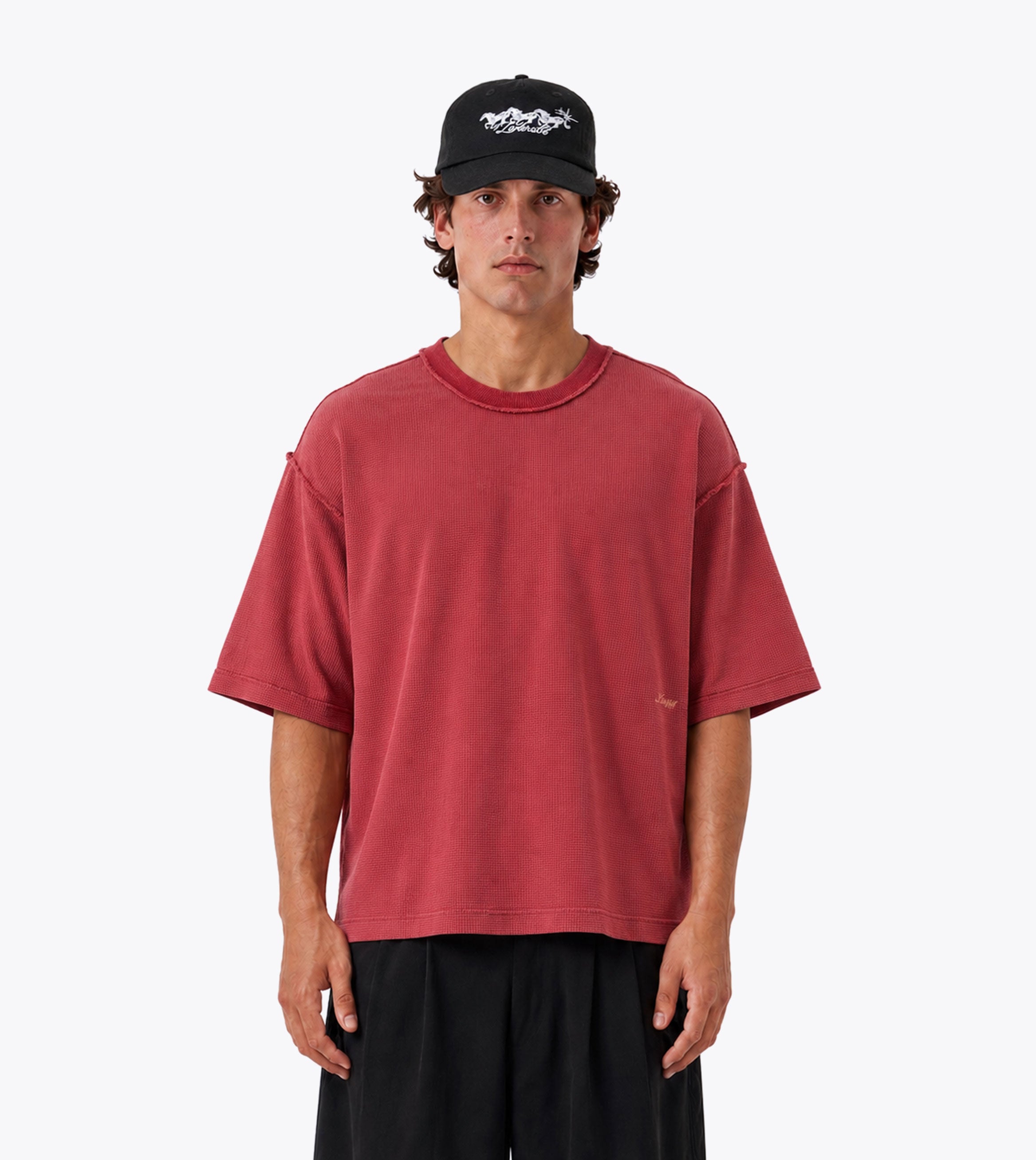 Script Waffle Flow Tee GD Cherry - Coming Soon