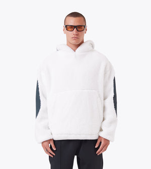 Ski Shearling Hoodie White/Forest