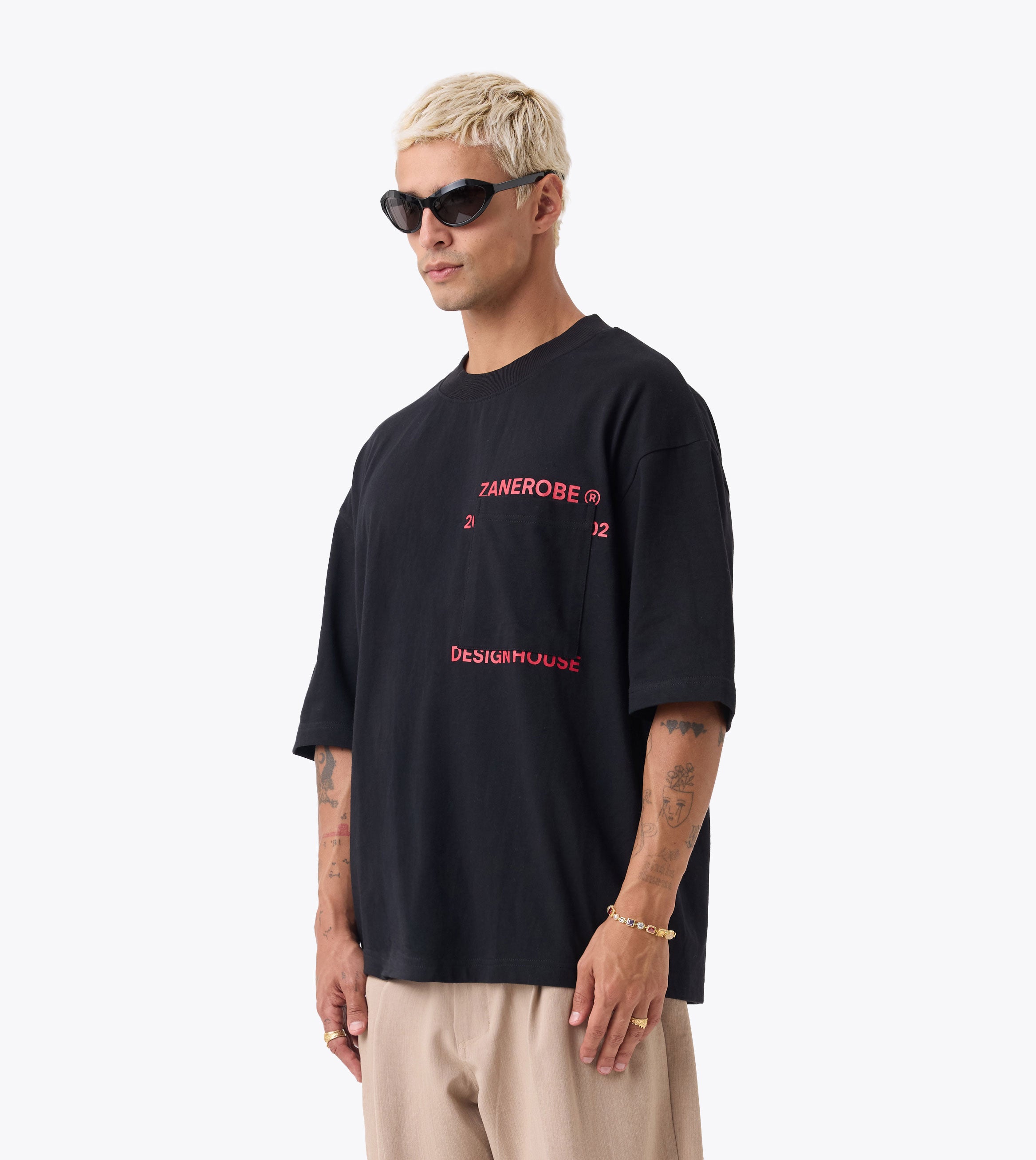 Stacked Flow Tee Black