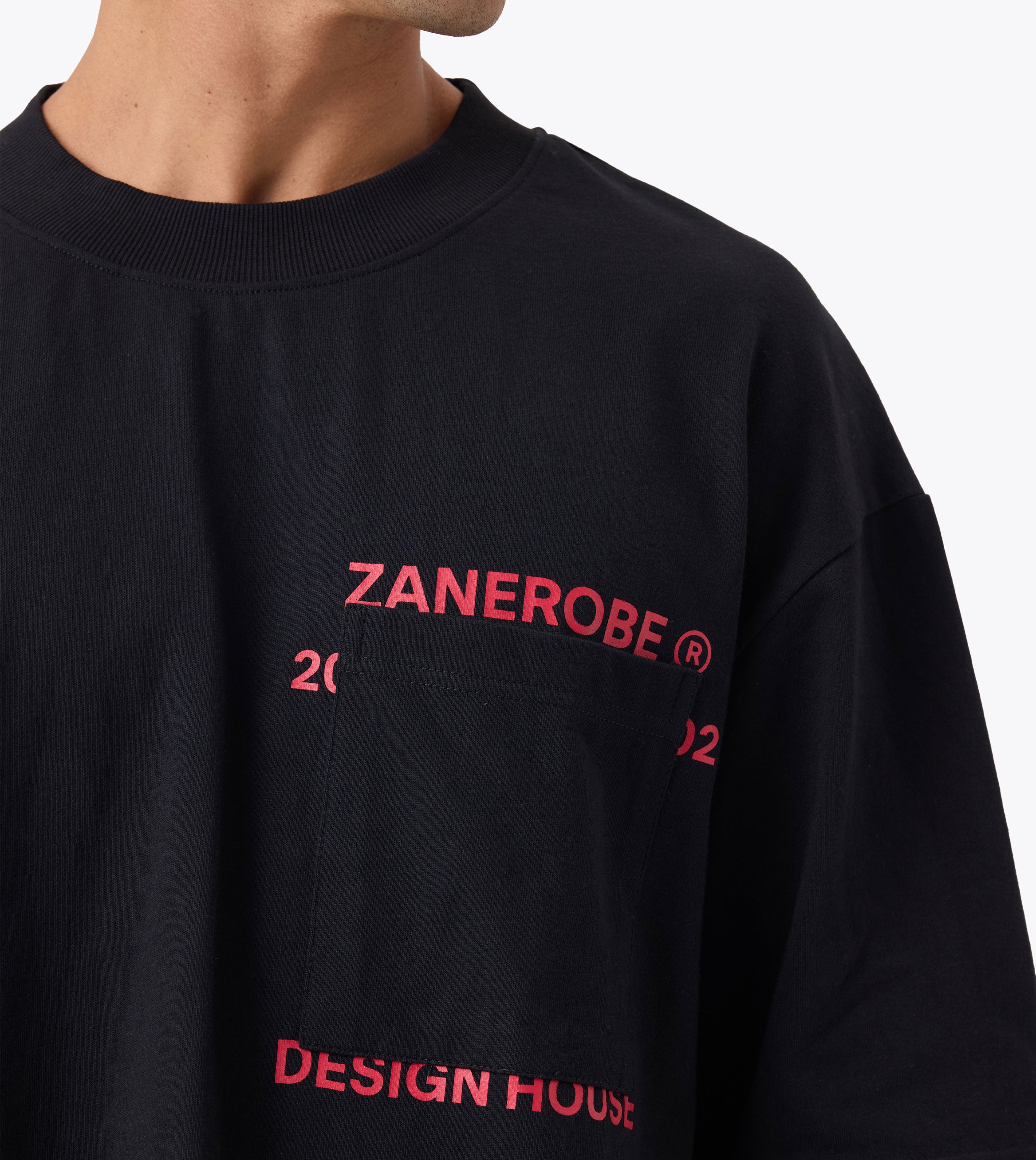 Stacked Flow Tee Black