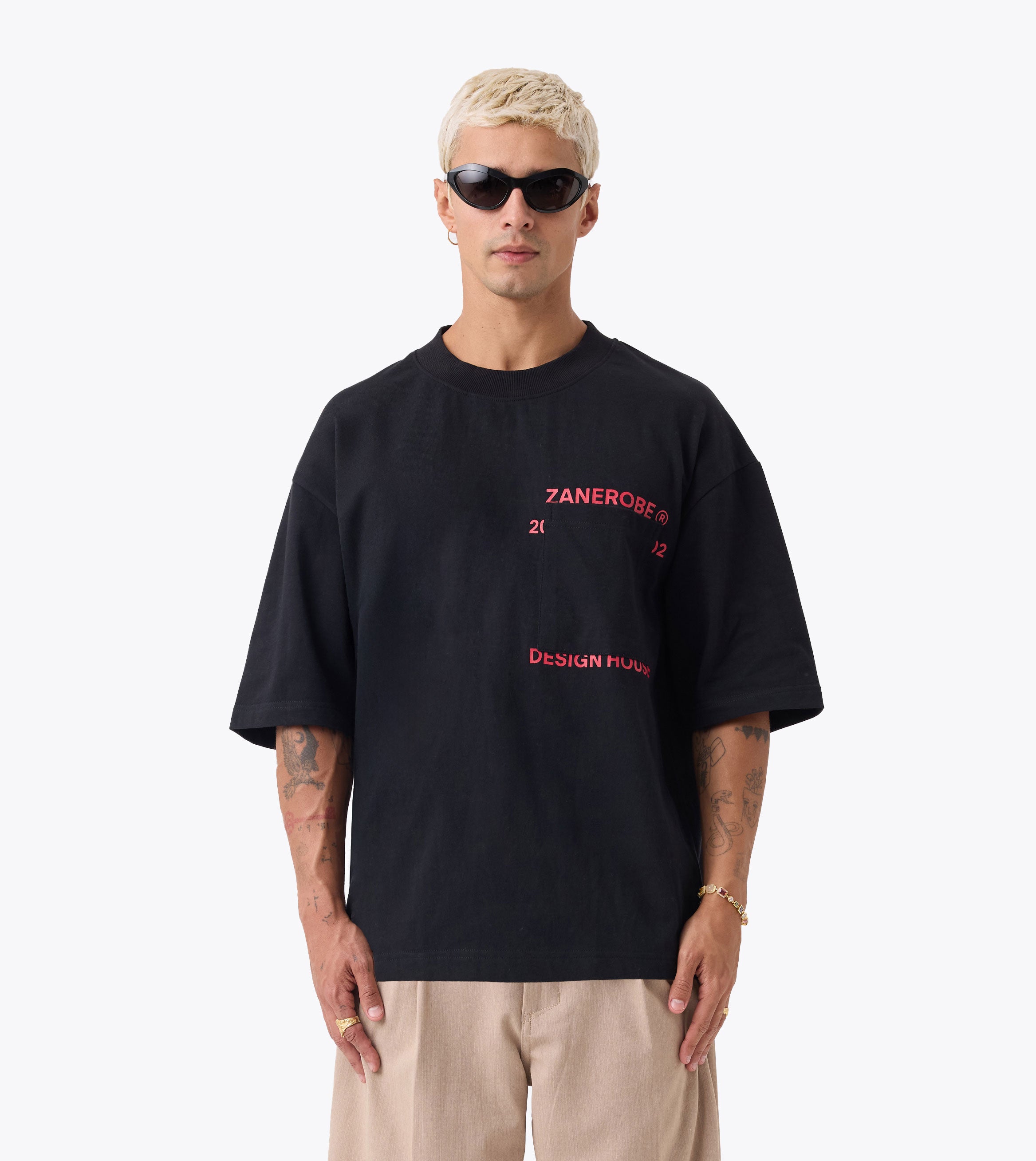 Stacked Flow Tee Black