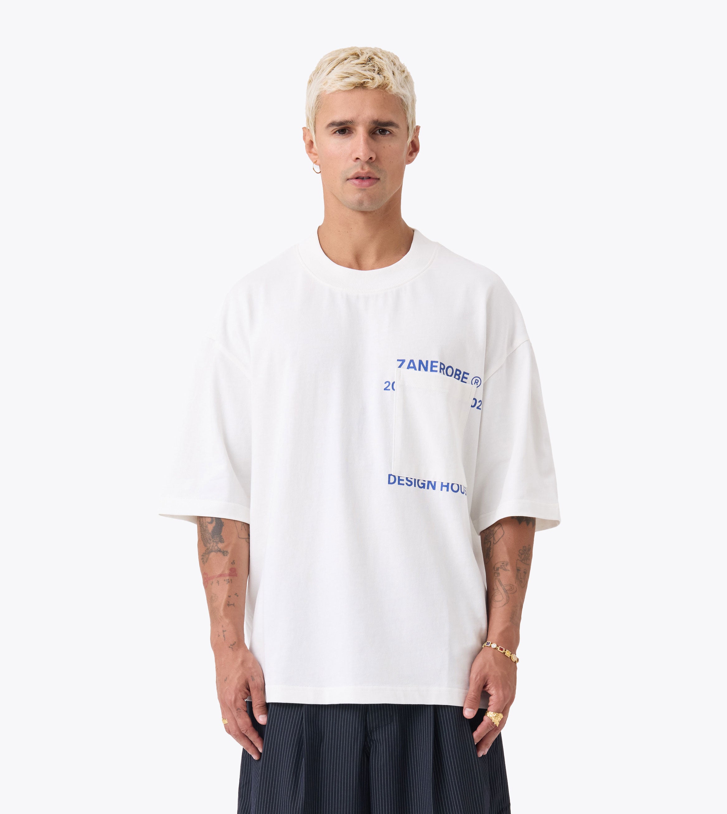 Stacked Flow Tee Vintage White