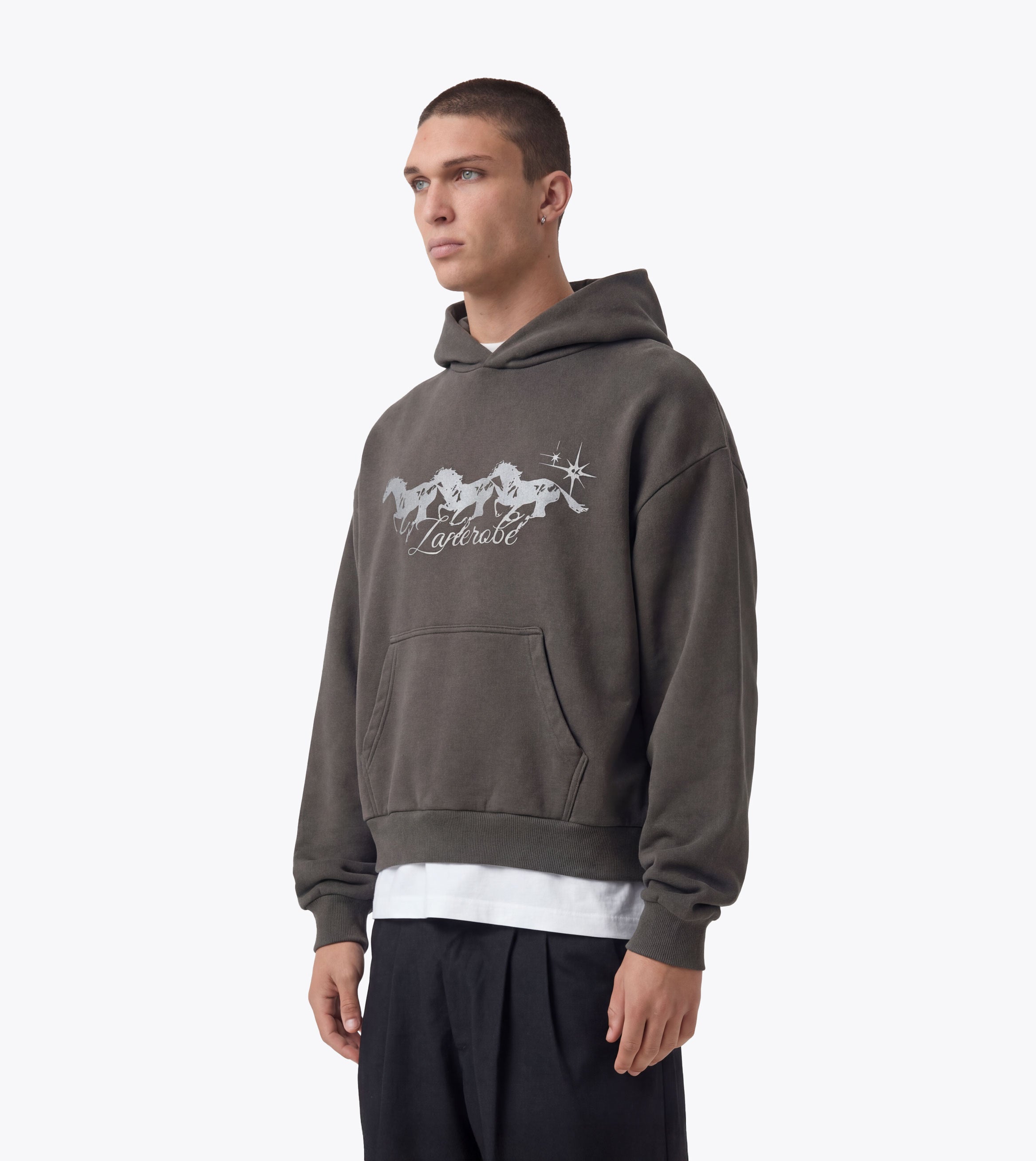 Stallion Box Crop Hood Charcoal - Coming Soon