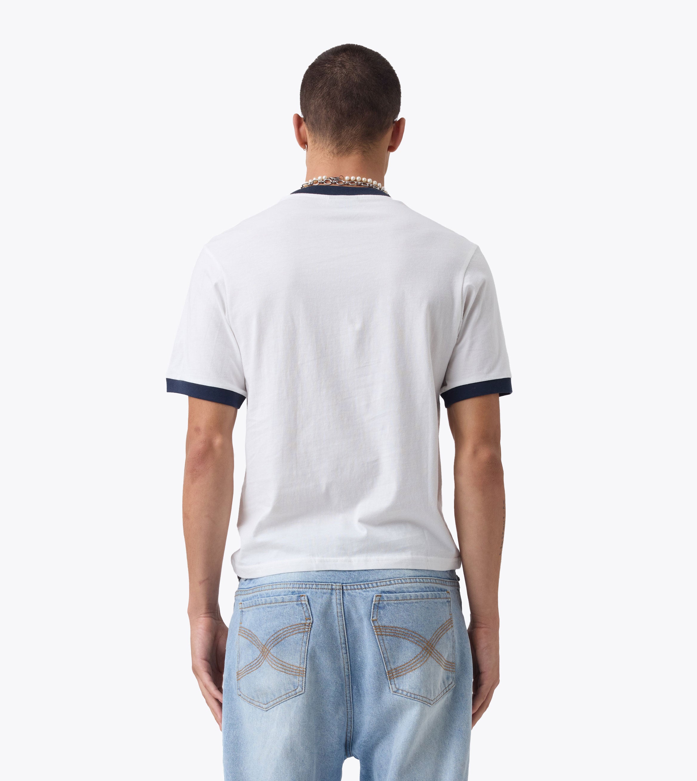 Star Ringer Baby Tee Vintage White/Navy