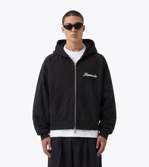 Stitched Box Crop Hood Black - Coming Soon