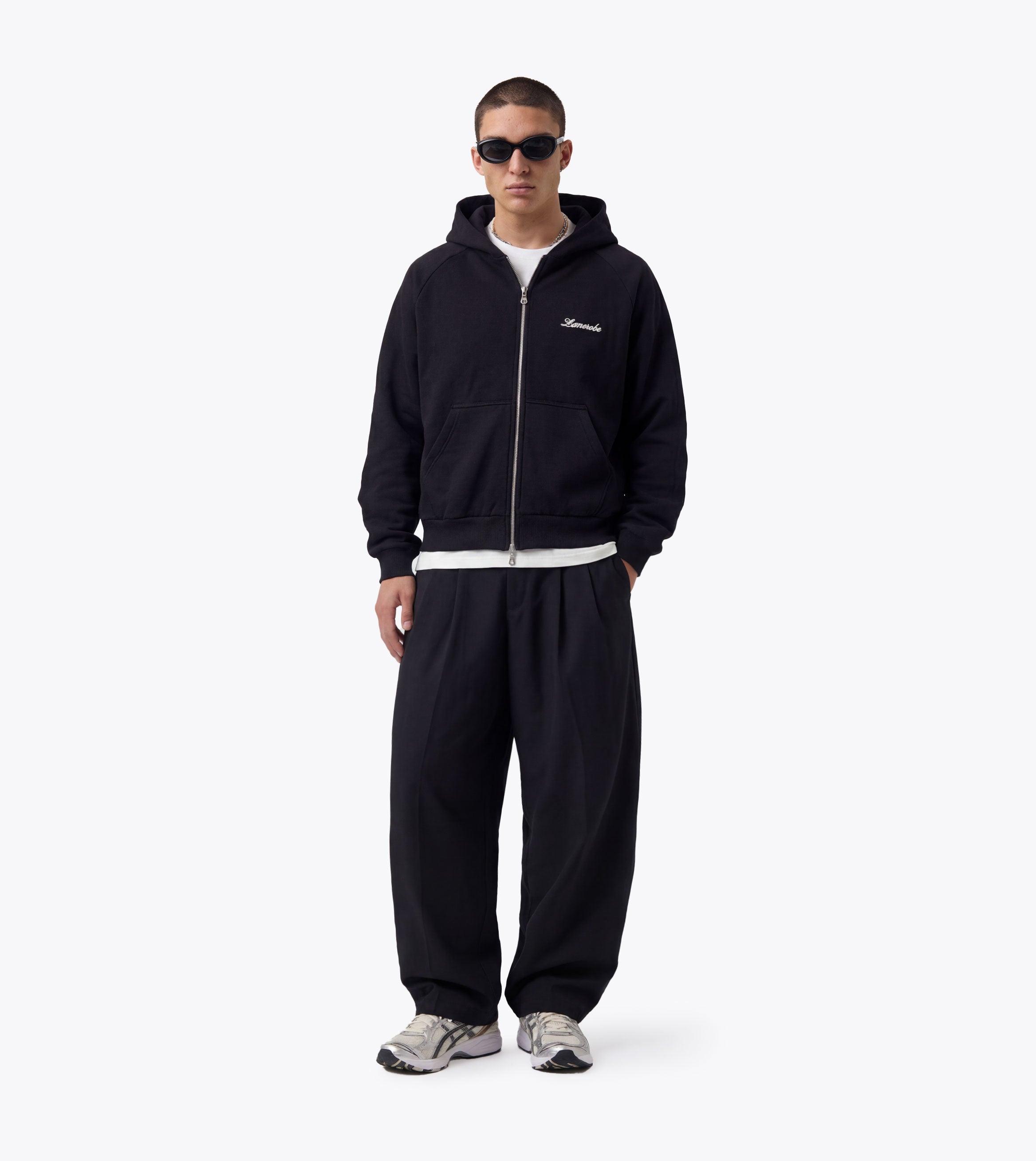 Stitched Box Crop Hood Black - Coming Soon