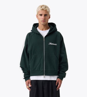 Stitched Box Crop Hood Forest