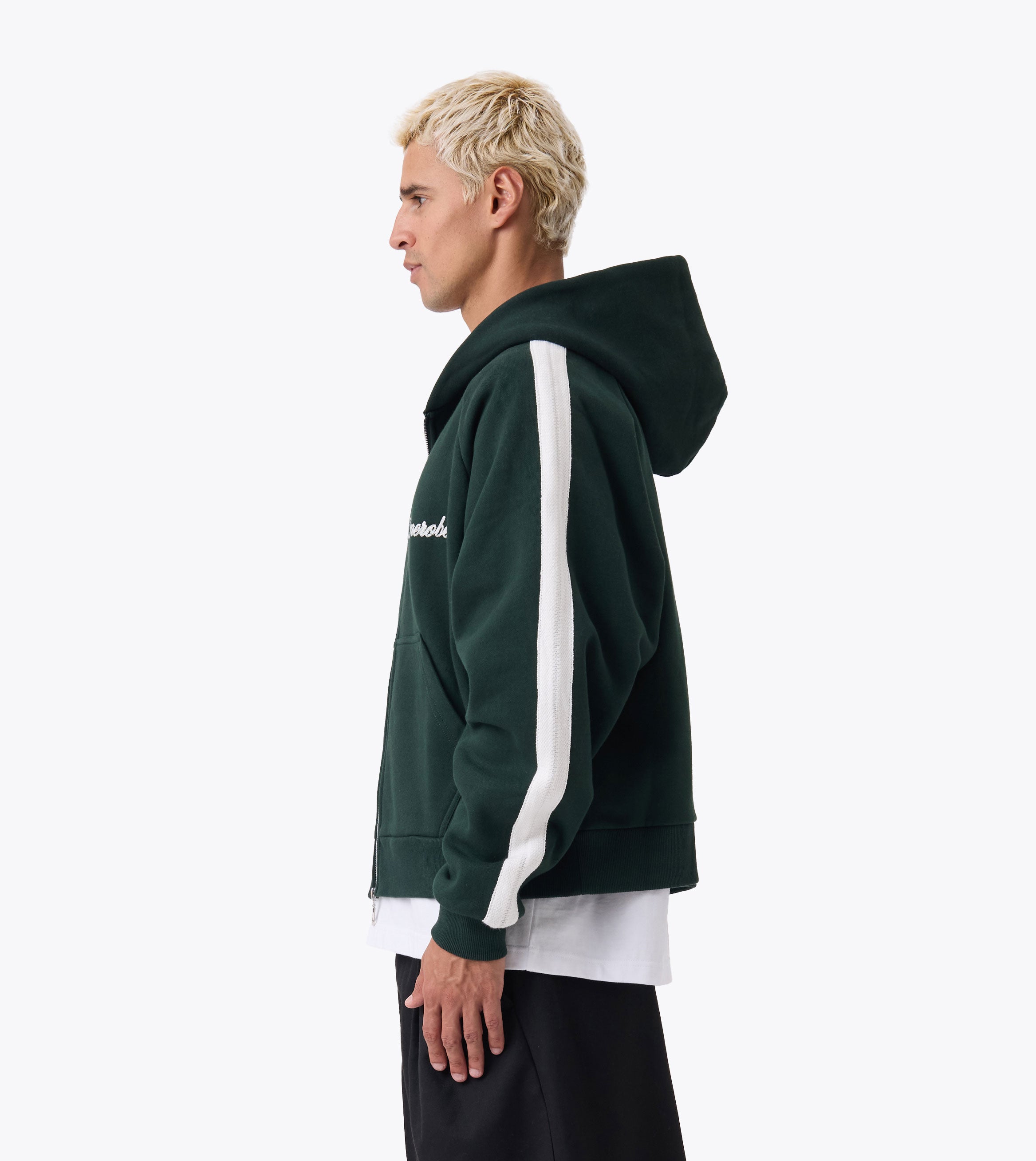 Stitched Box Crop Hood Forest