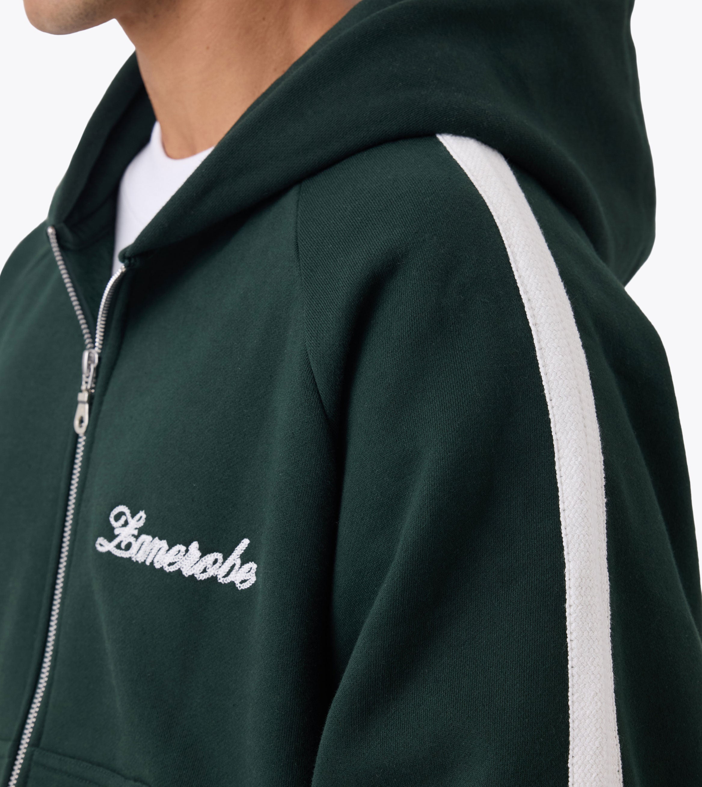 Stitched Box Crop Hood Forest