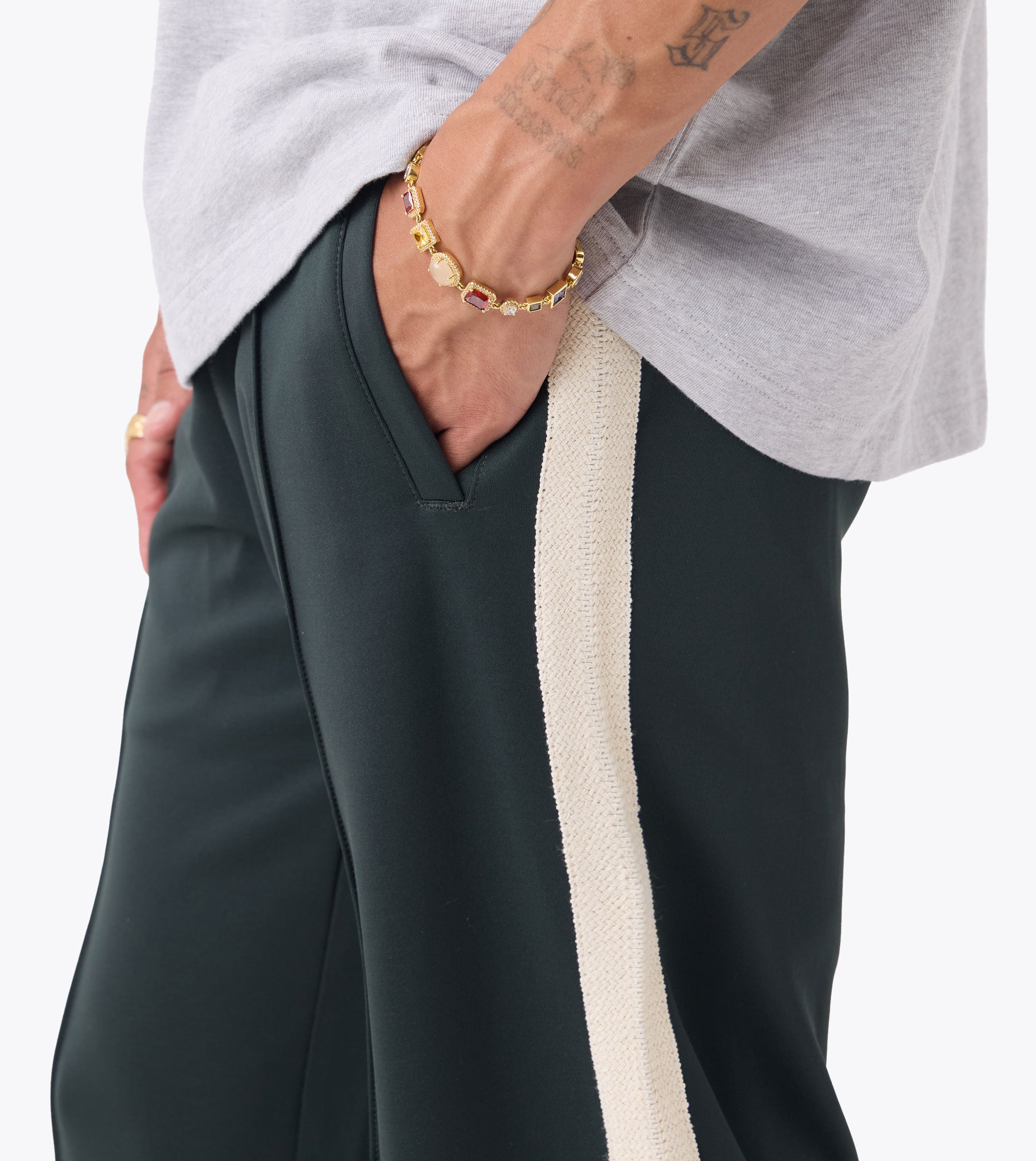 Stitched Football Trackpant Forest