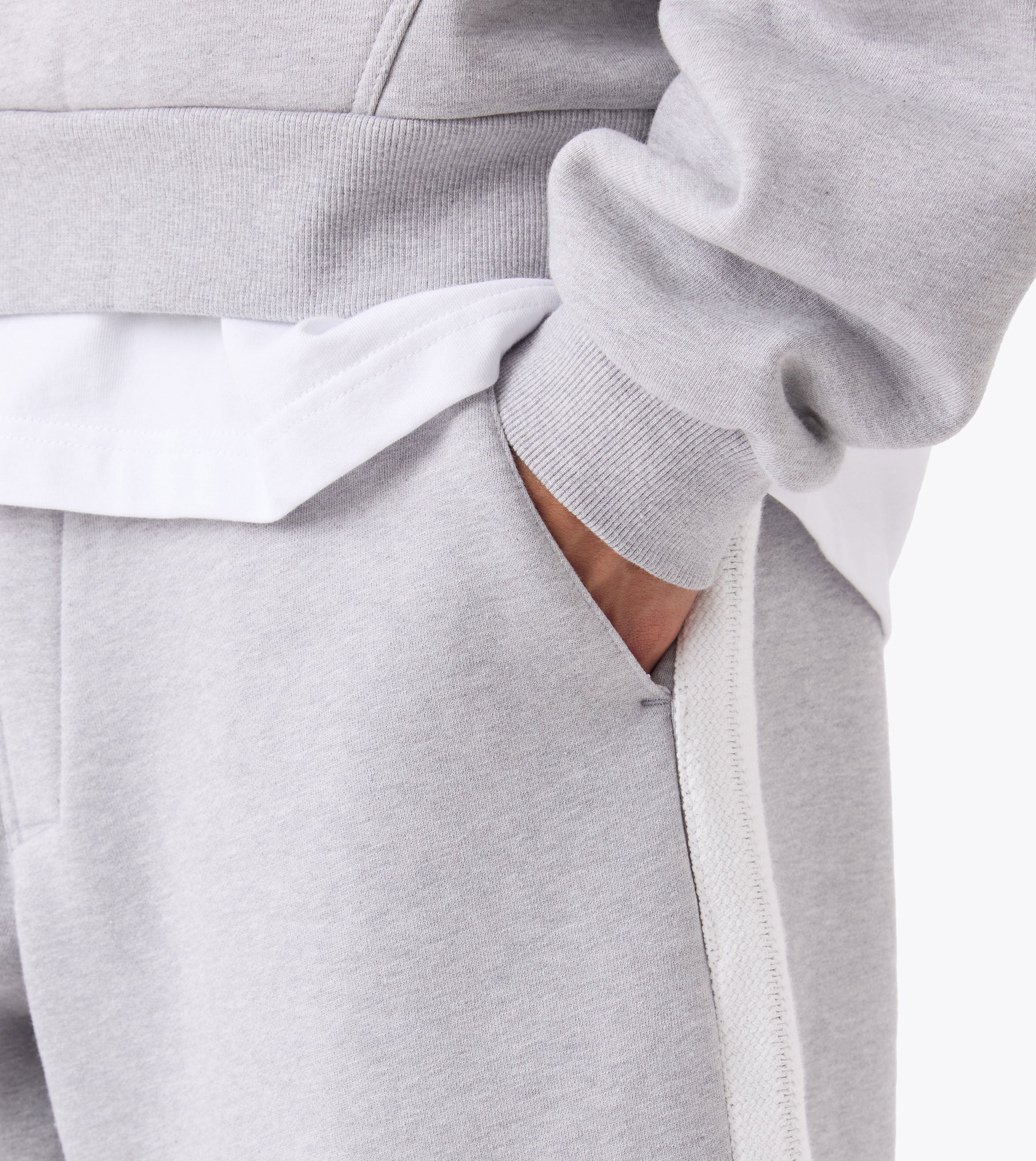 Stitched Fleece Mega Short Grey Marle