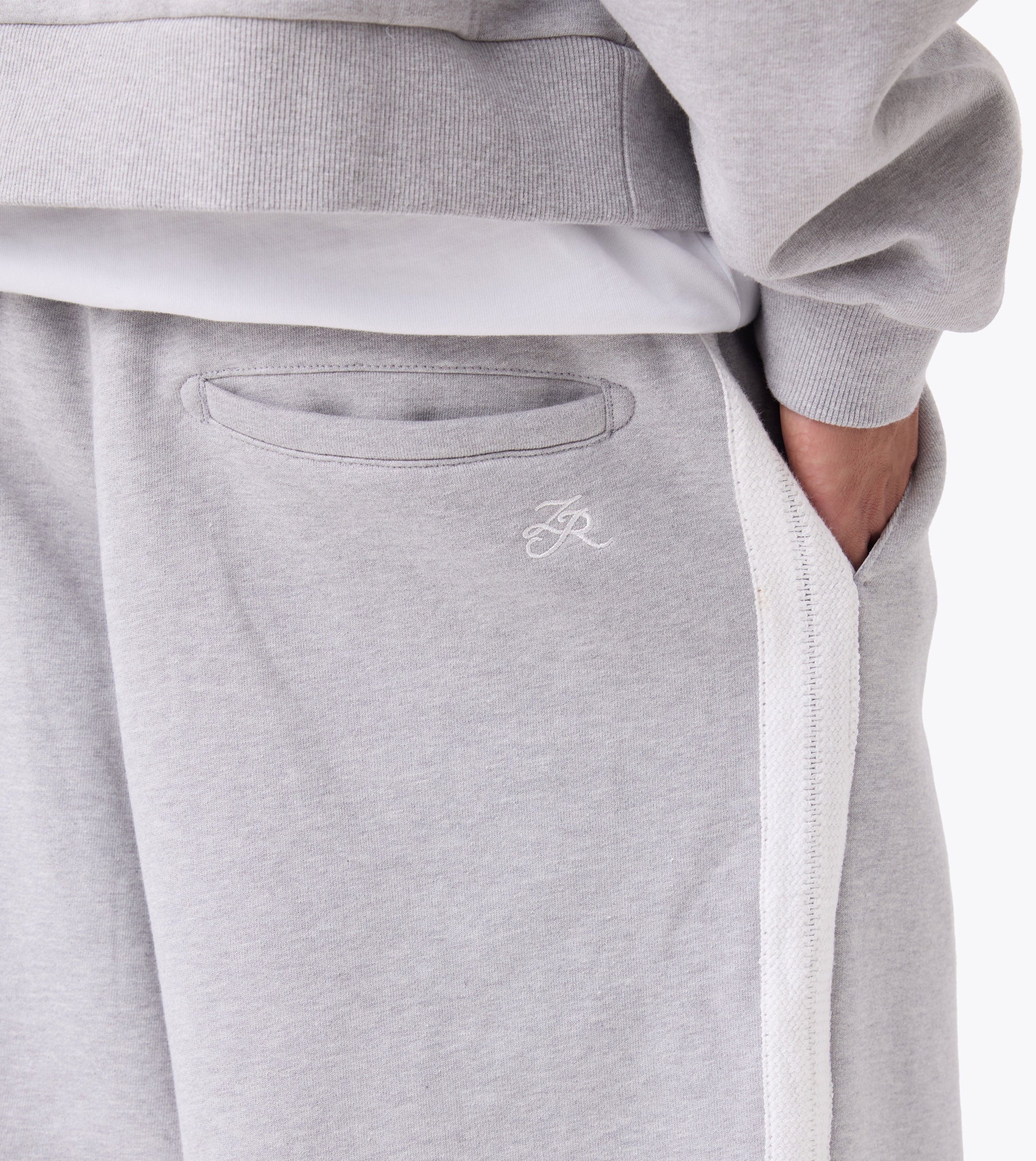 Stitched Fleece Mega Short Grey Marle