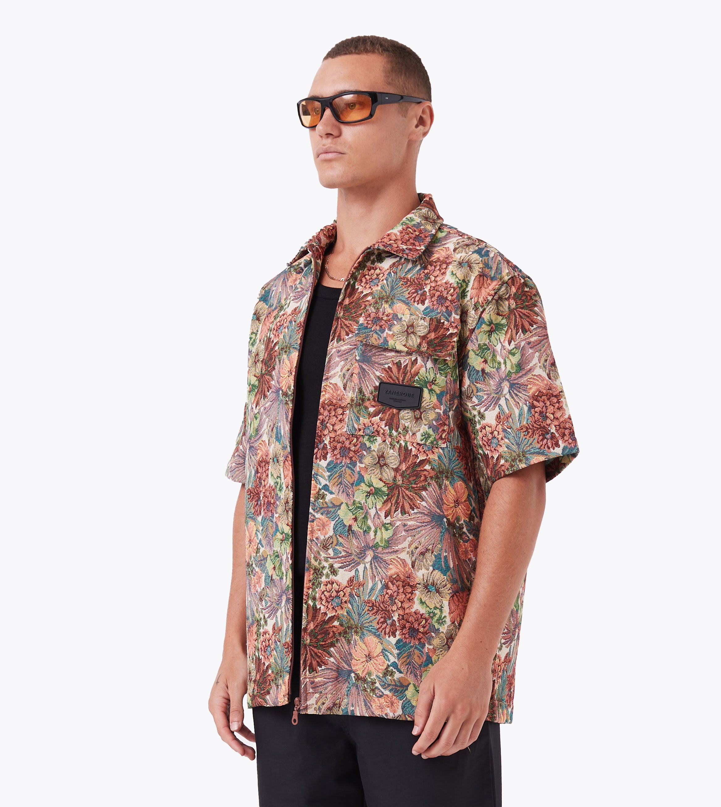 Tapestry Boxy SS Overshirt Beige Multi