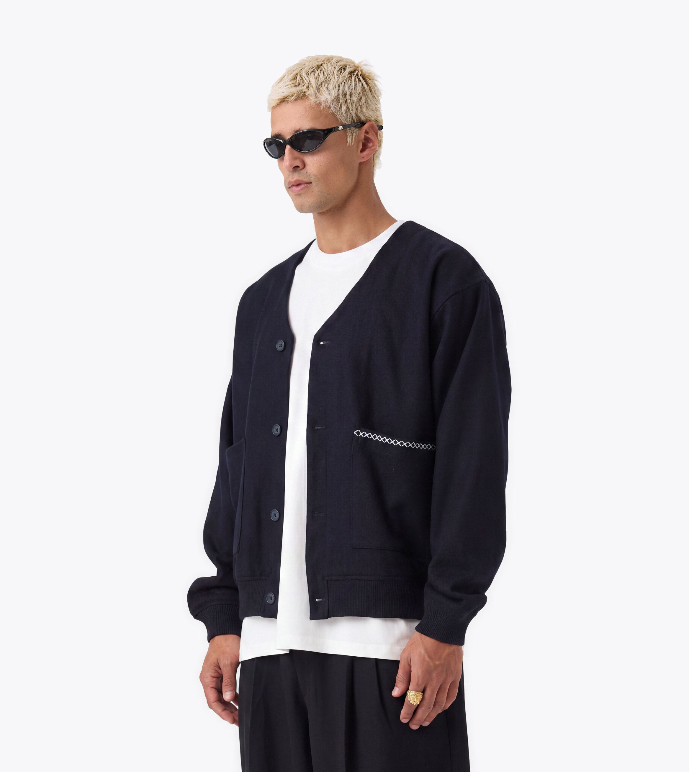 Wool Cardigan Indigo