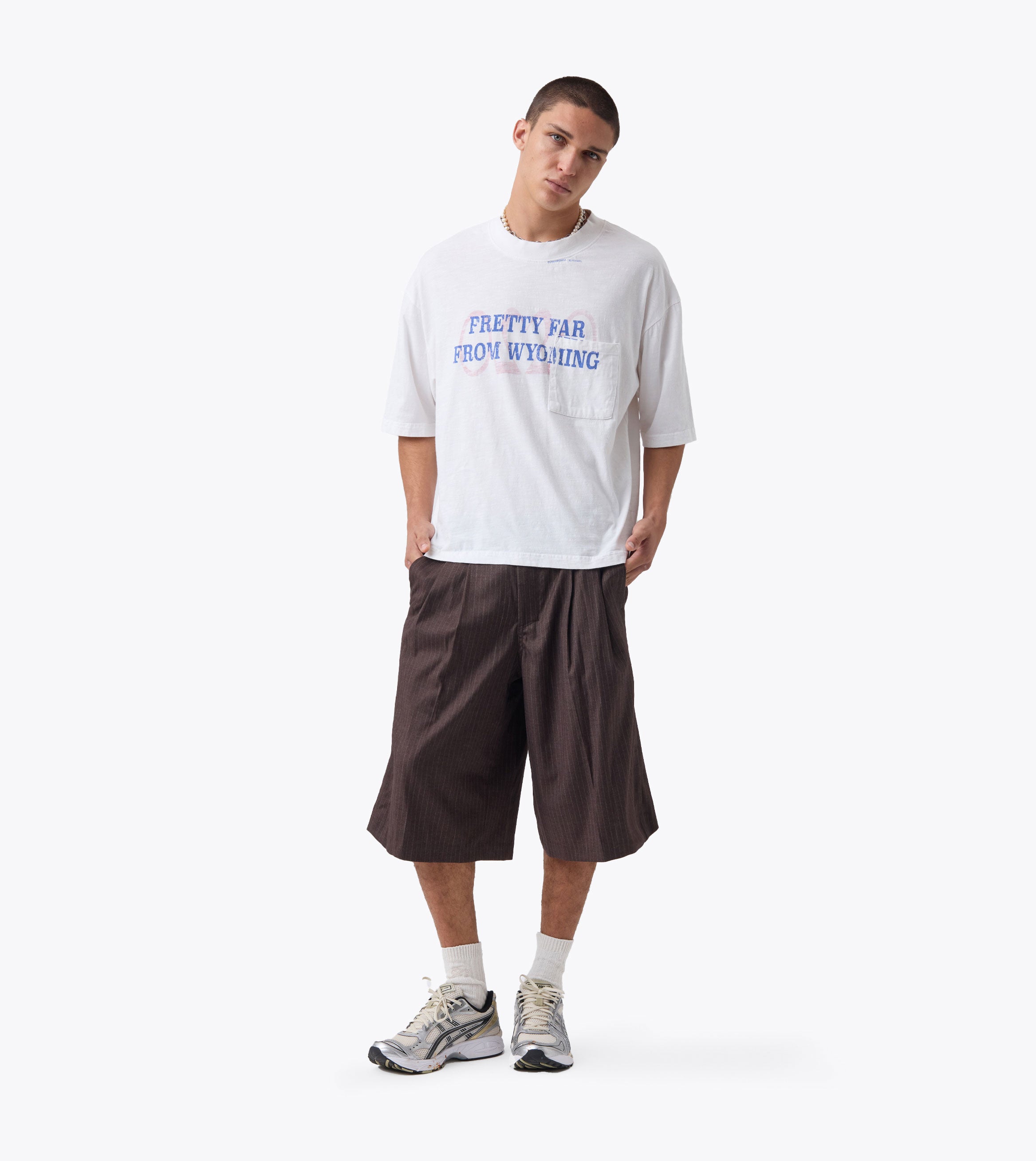 Wyoming Cropped Slub Flow Tee Vintage White