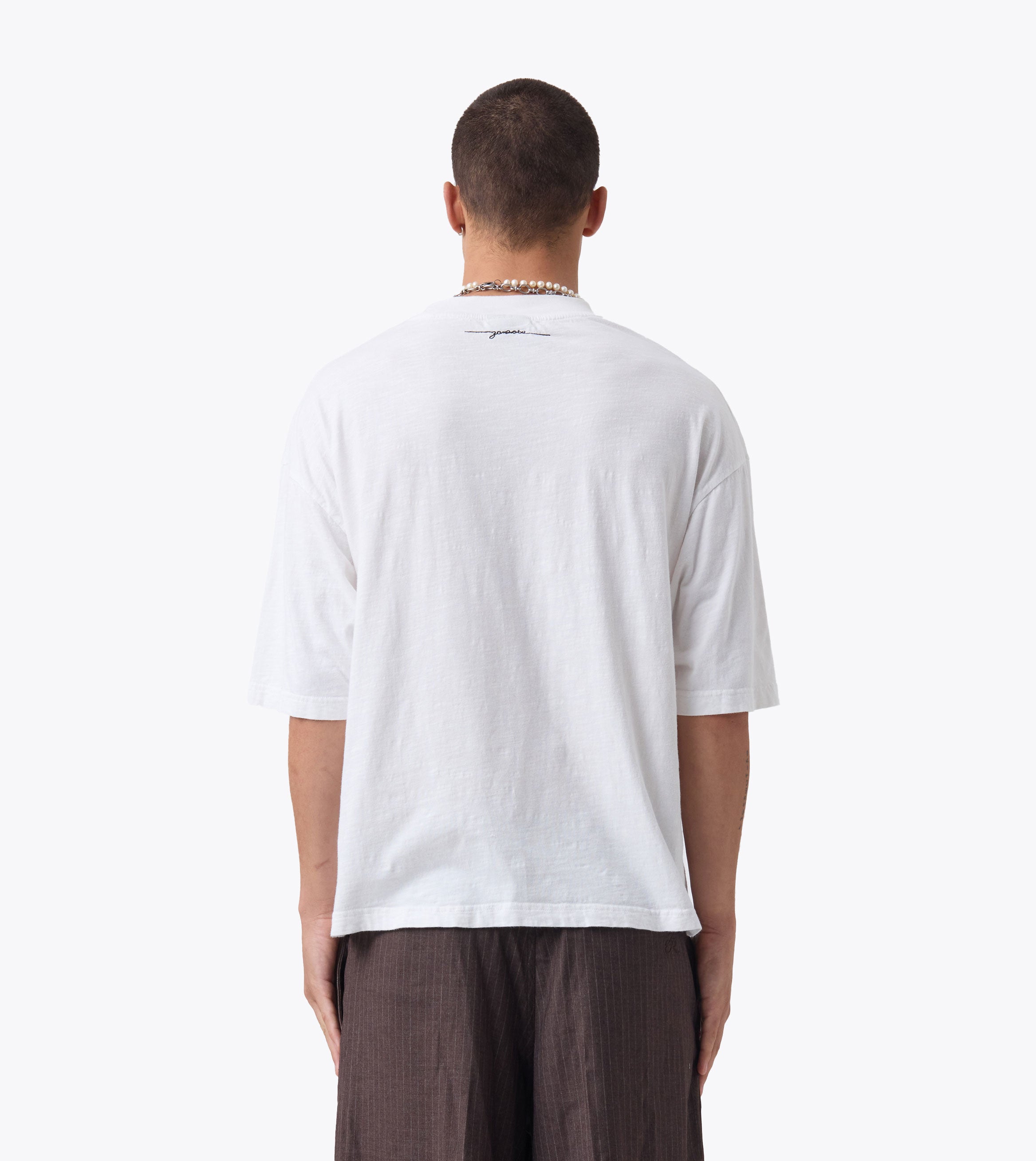 Wyoming Cropped Slub Flow Tee Vintage White