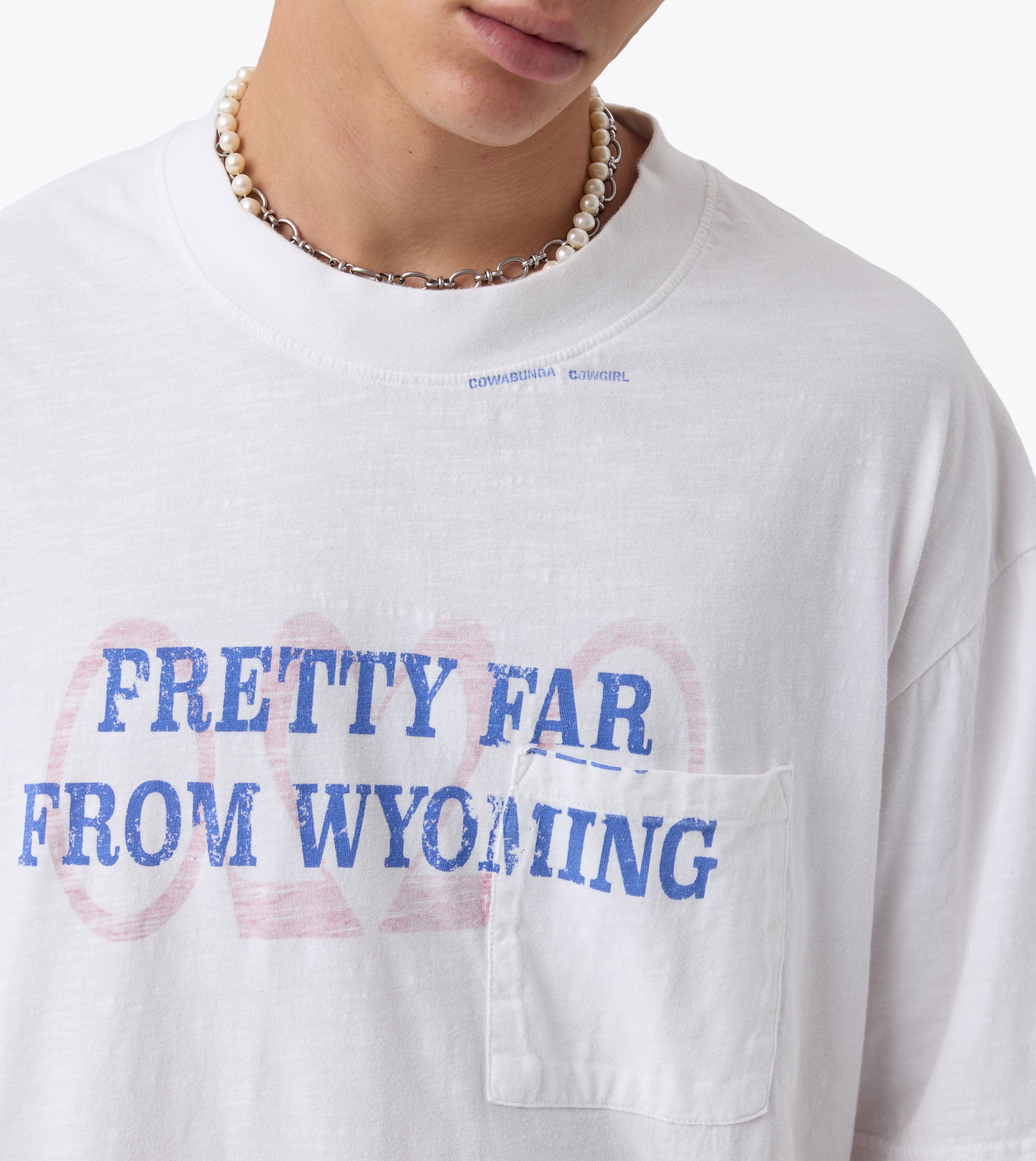 Wyoming Cropped Slub Flow Tee Vintage White