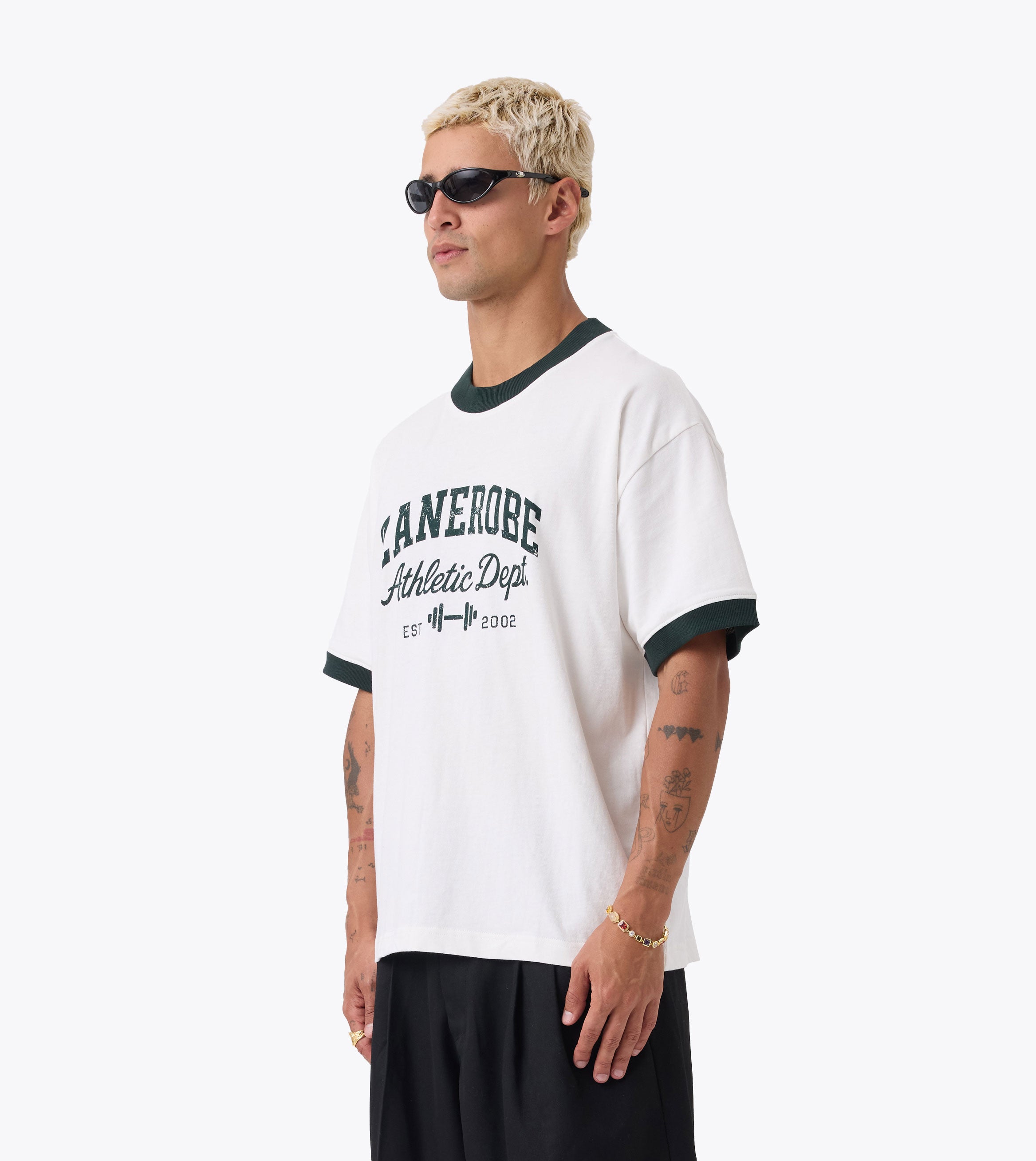 ZR Athletics Ringer Tee Vintage White/Forest