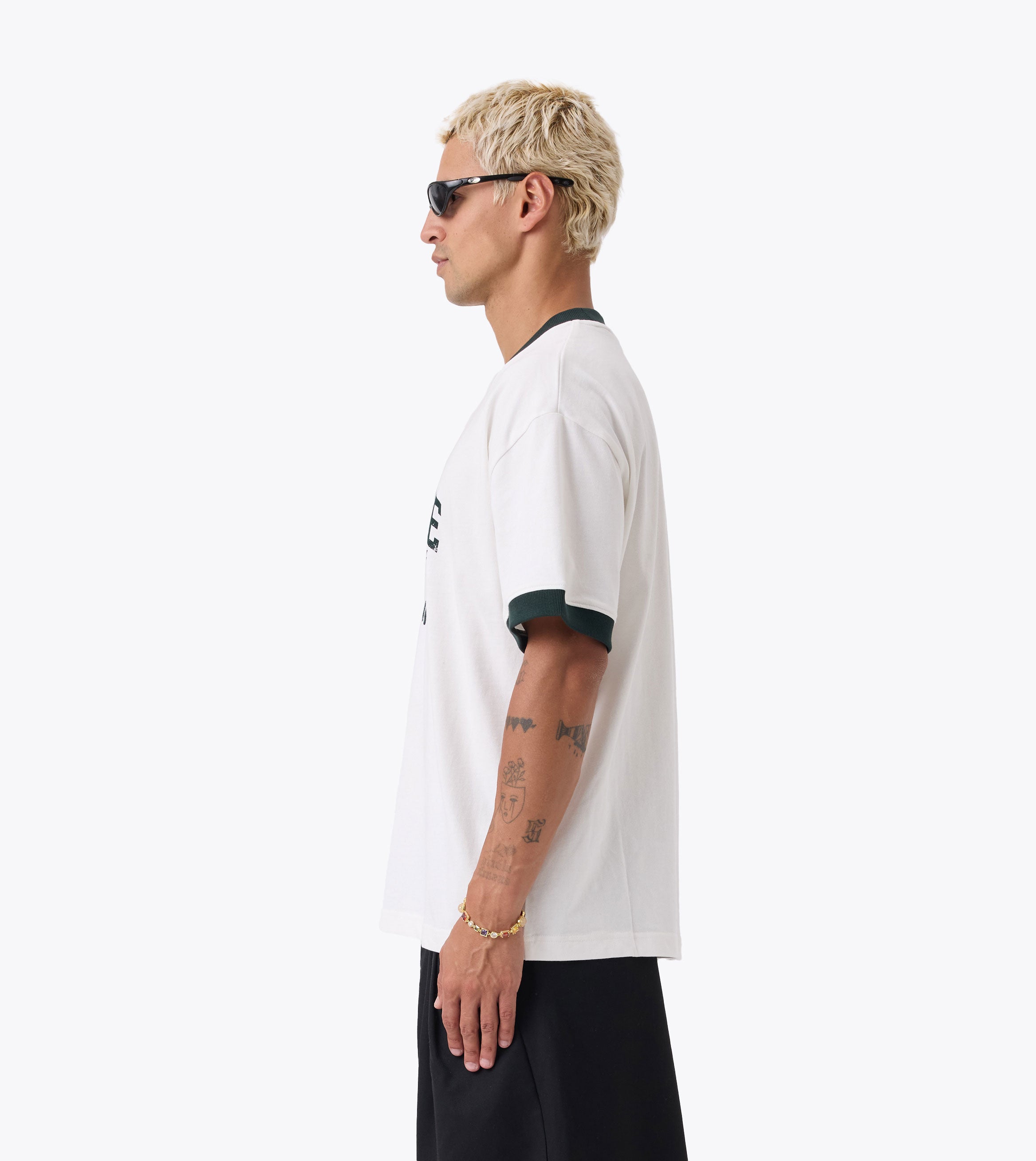 ZR Athletics Ringer Tee Vintage White/Forest
