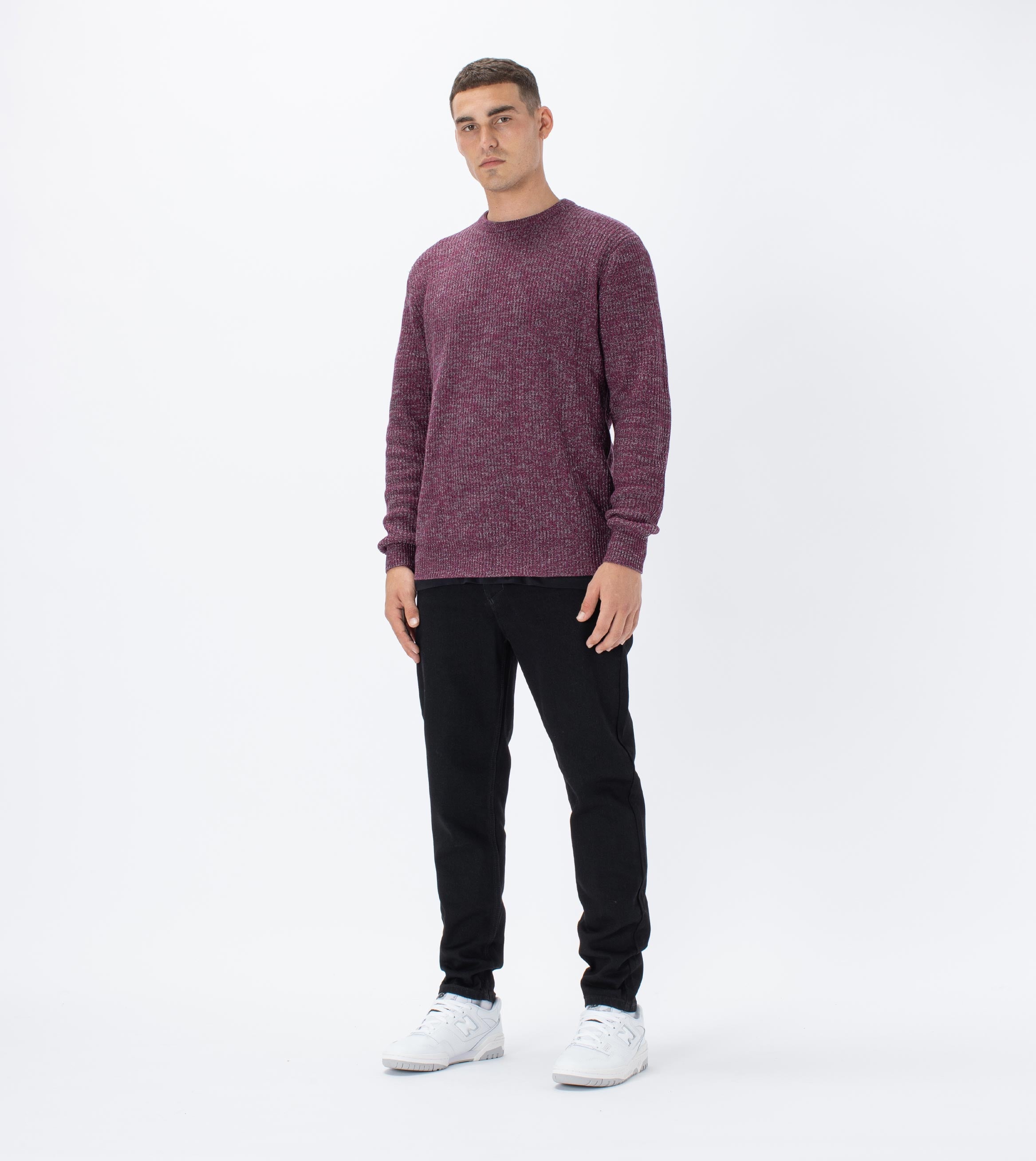 Moss Crew Knit Boysenberry