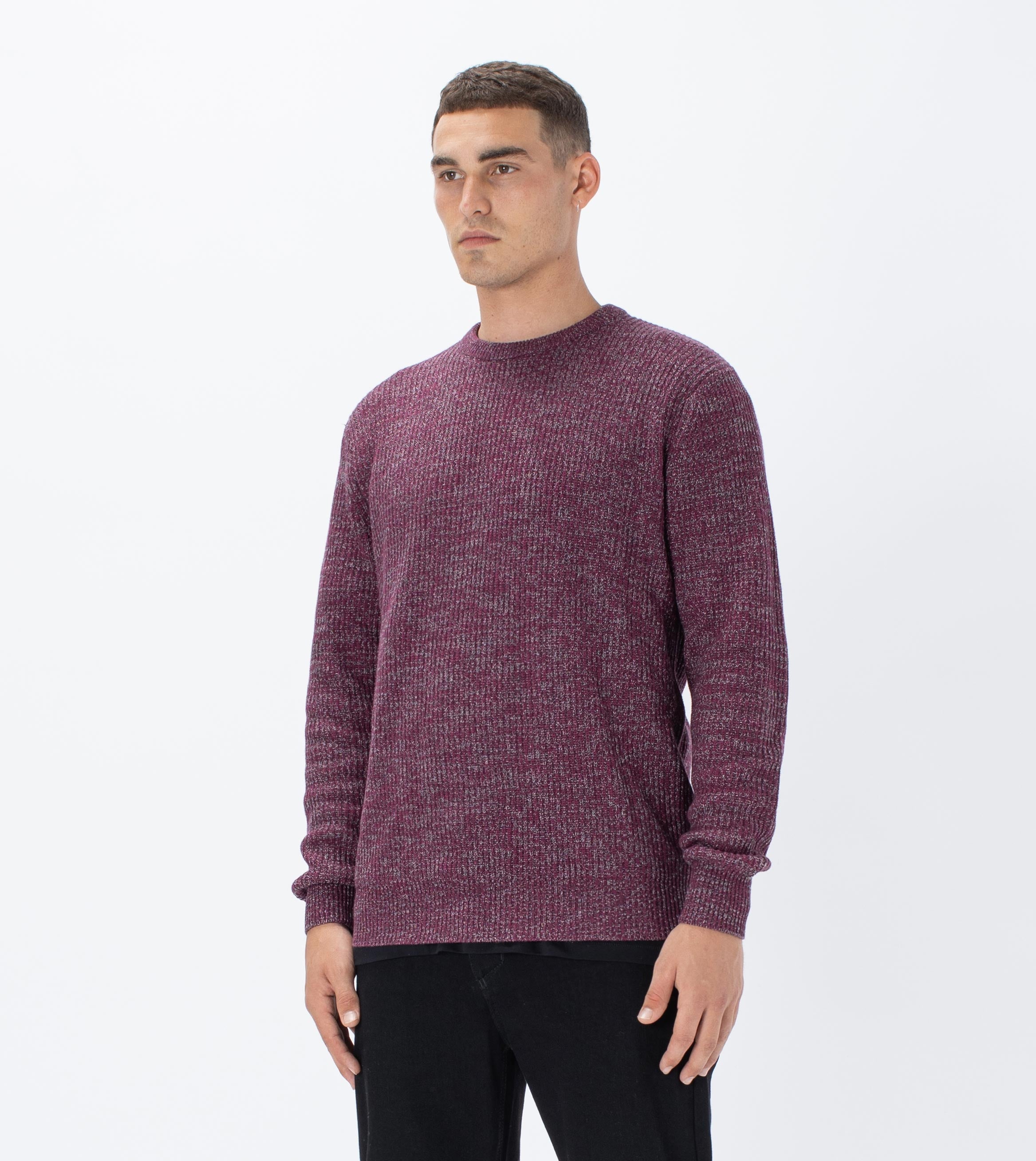 Moss Crew Knit Boysenberry