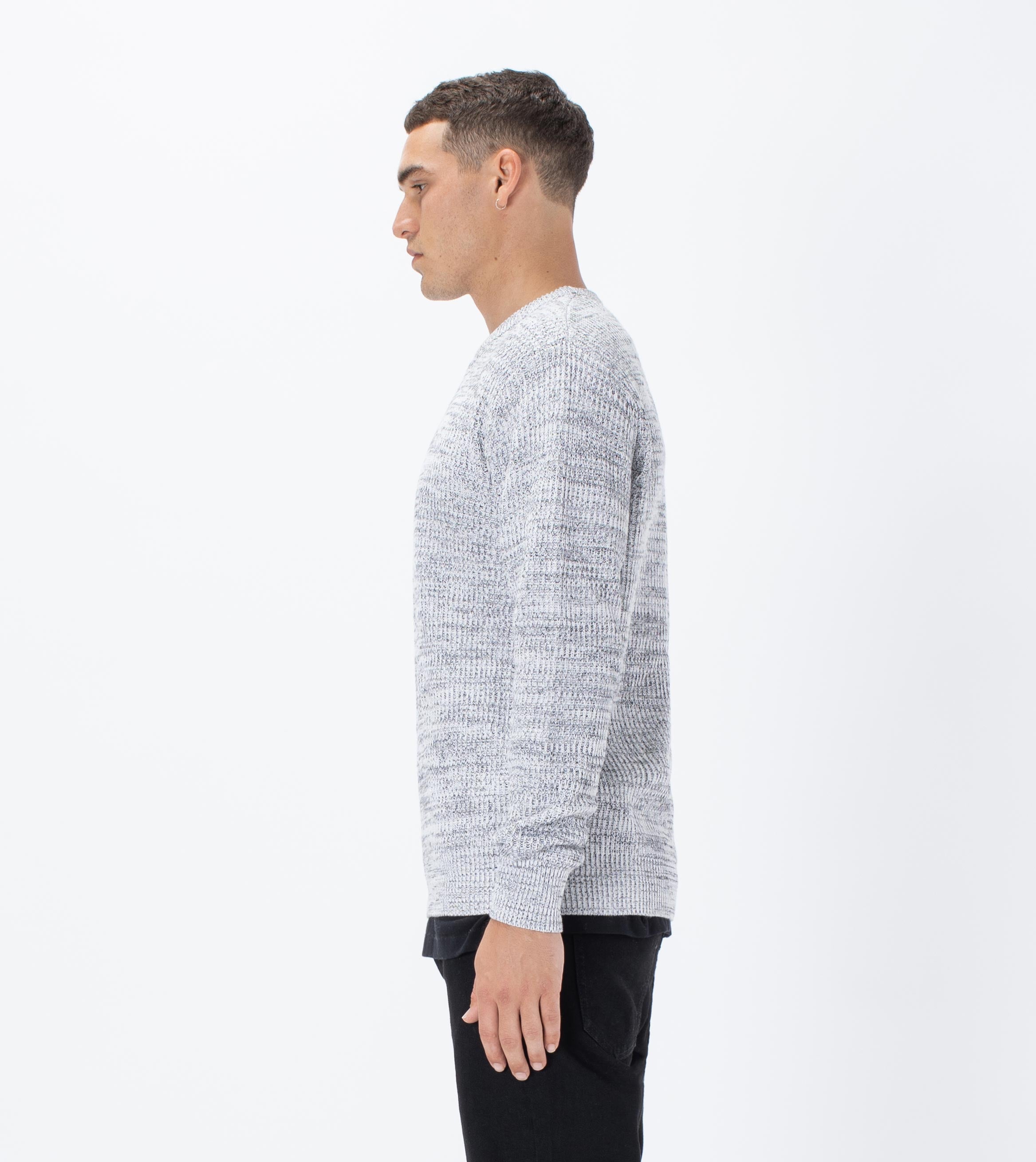 Moss Crew Knit Salt & Pepper