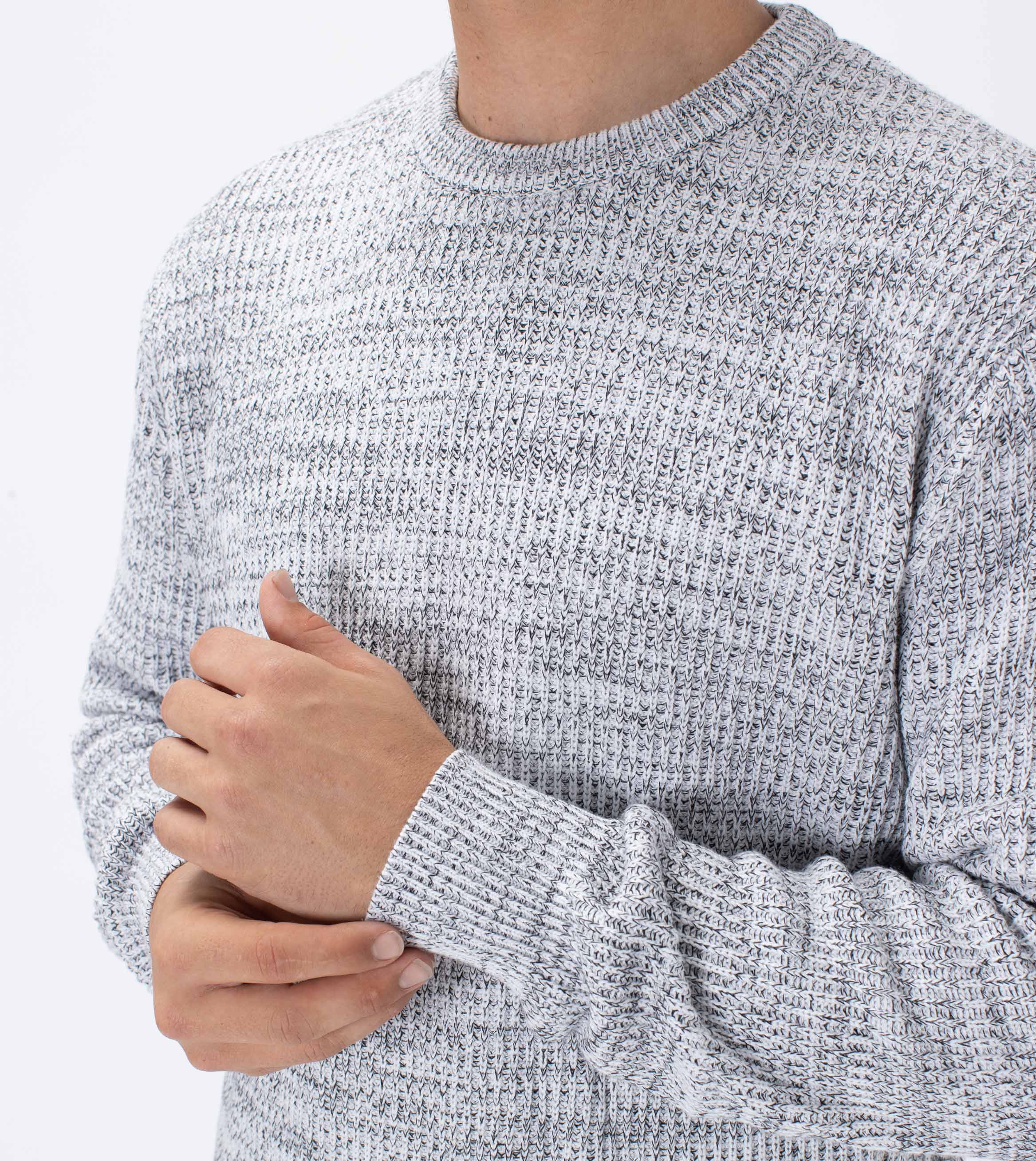 Moss Crew Knit Salt & Pepper