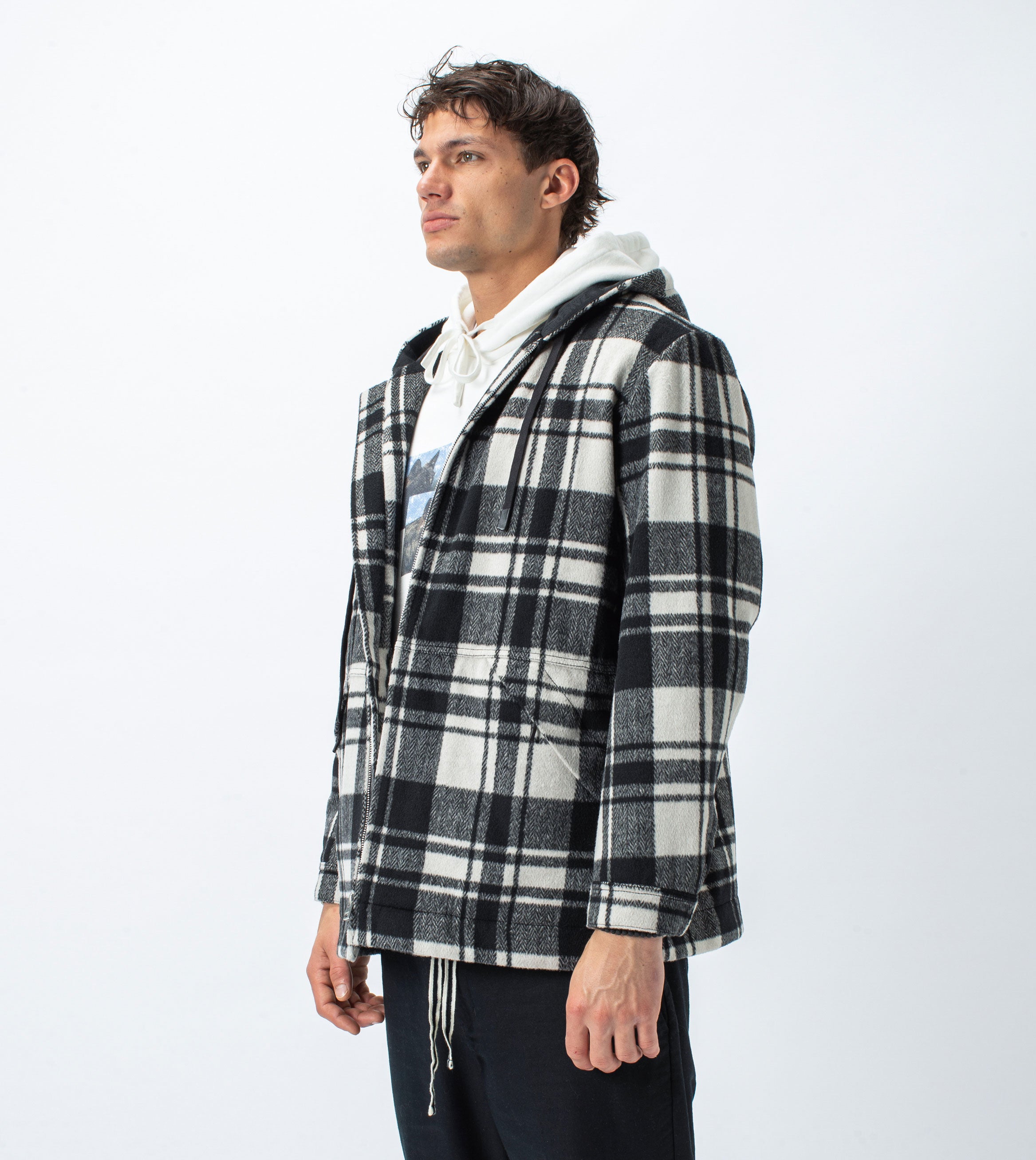 Case Plaid Anorak Black/White