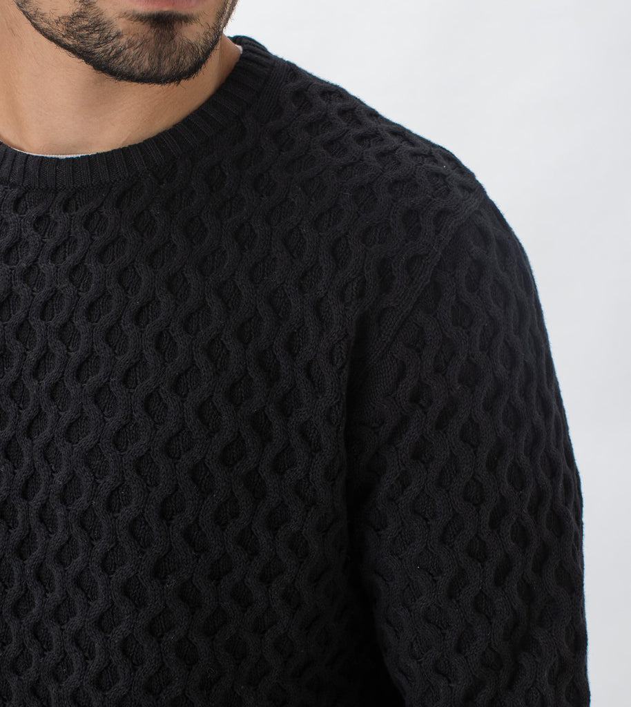 Diamond Crew Knit Black - Sale – ZANEROBE