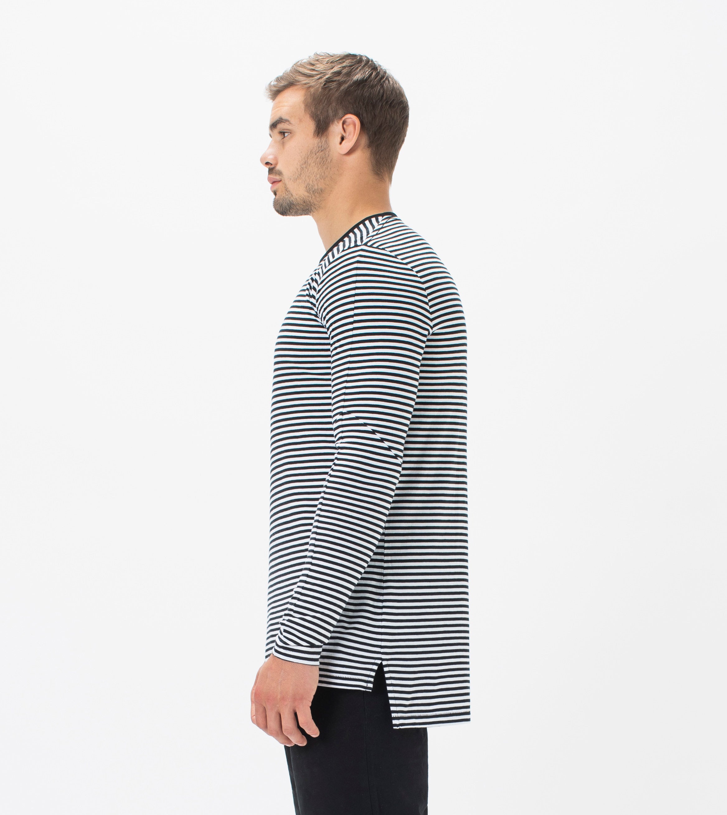 Flintlock Stripe LS Tee Black/White