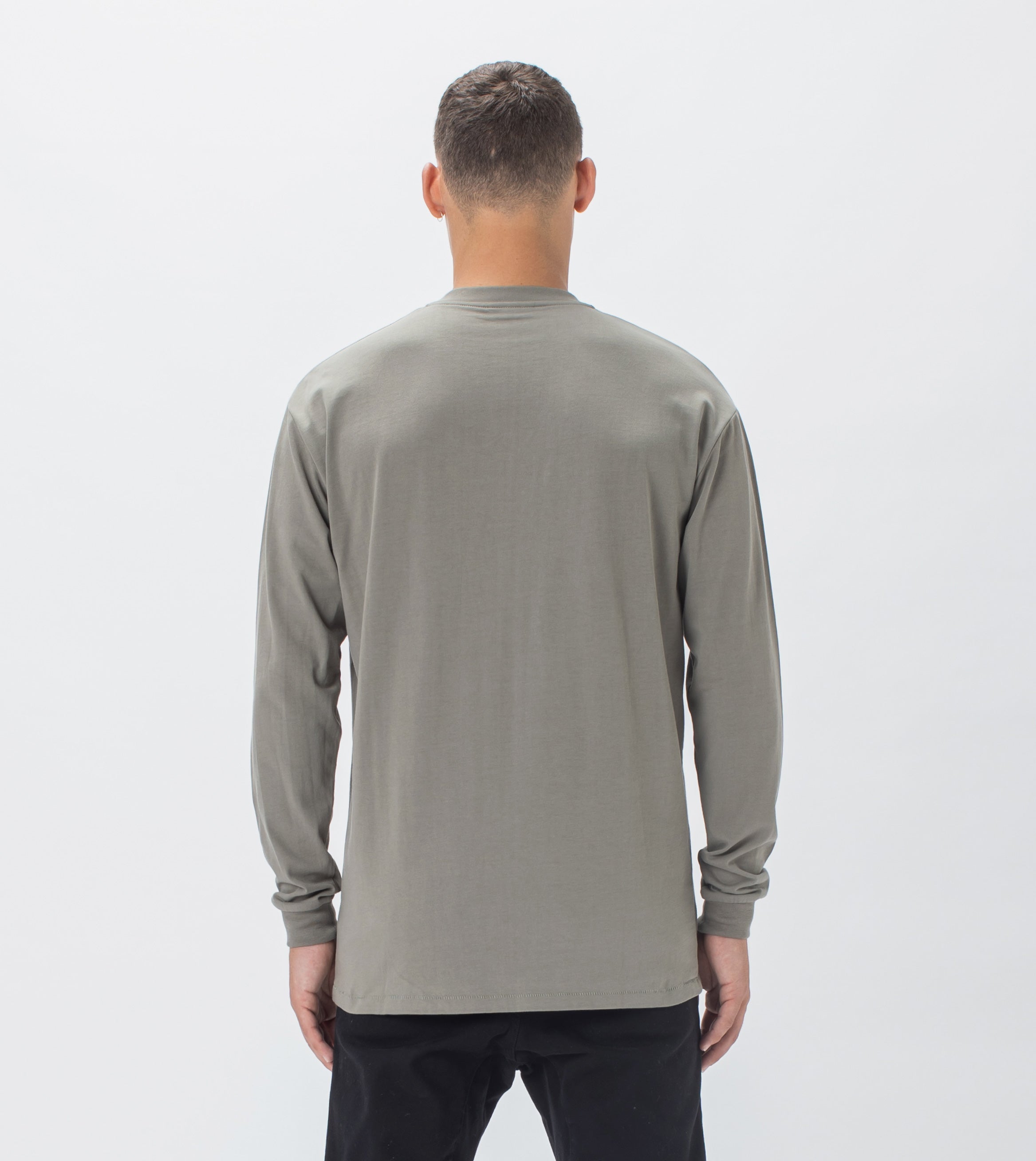 Henley LS Tee Dk Moss