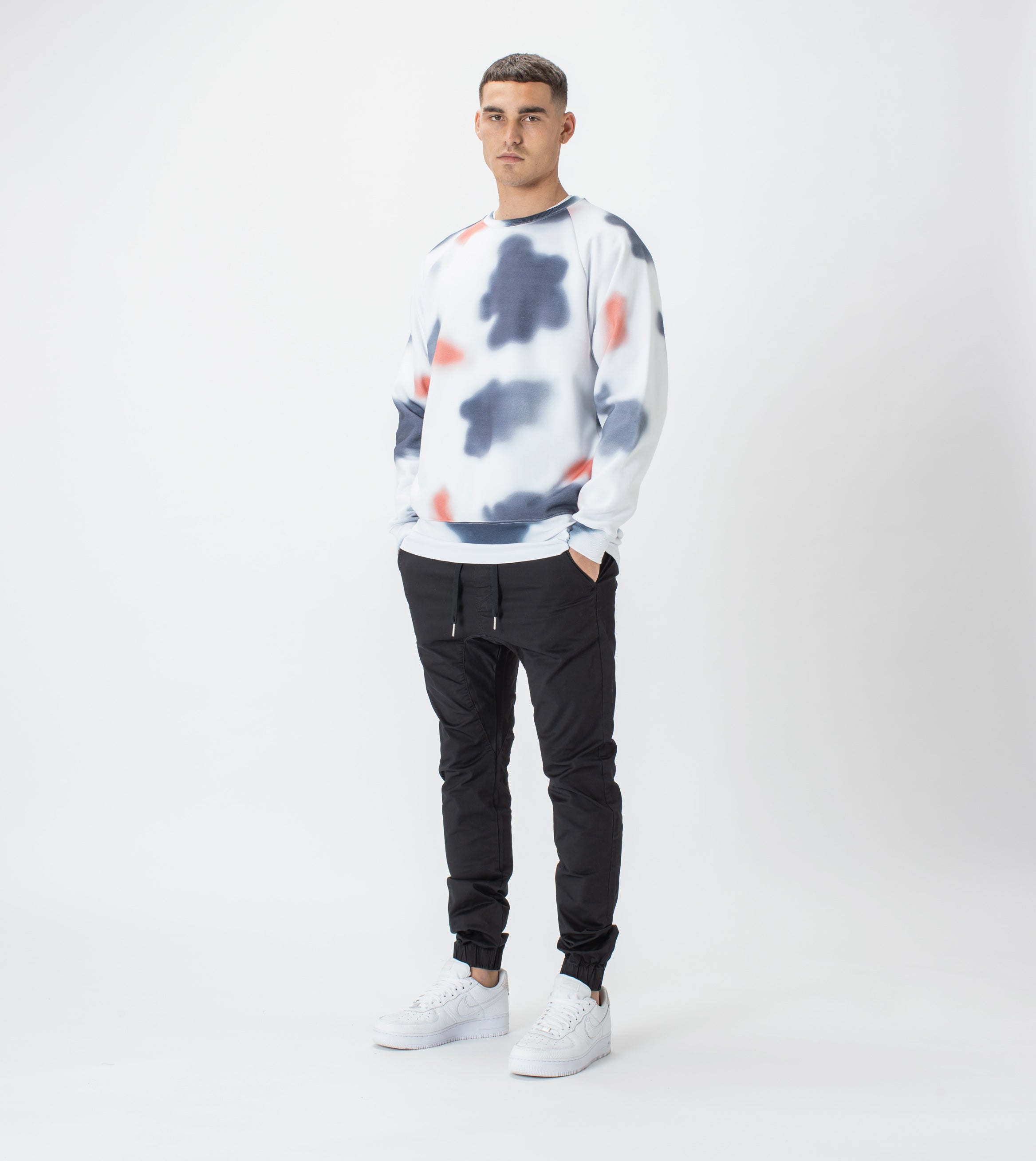 Patch Lowgo Raglan Crew Sweat White/Multi - Sale