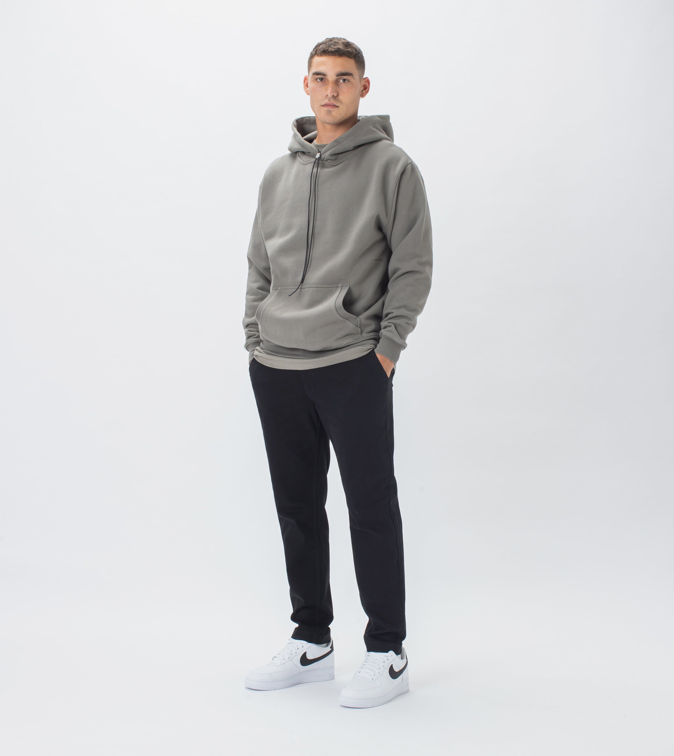 Lowgo Hood Sweat Dk Moss