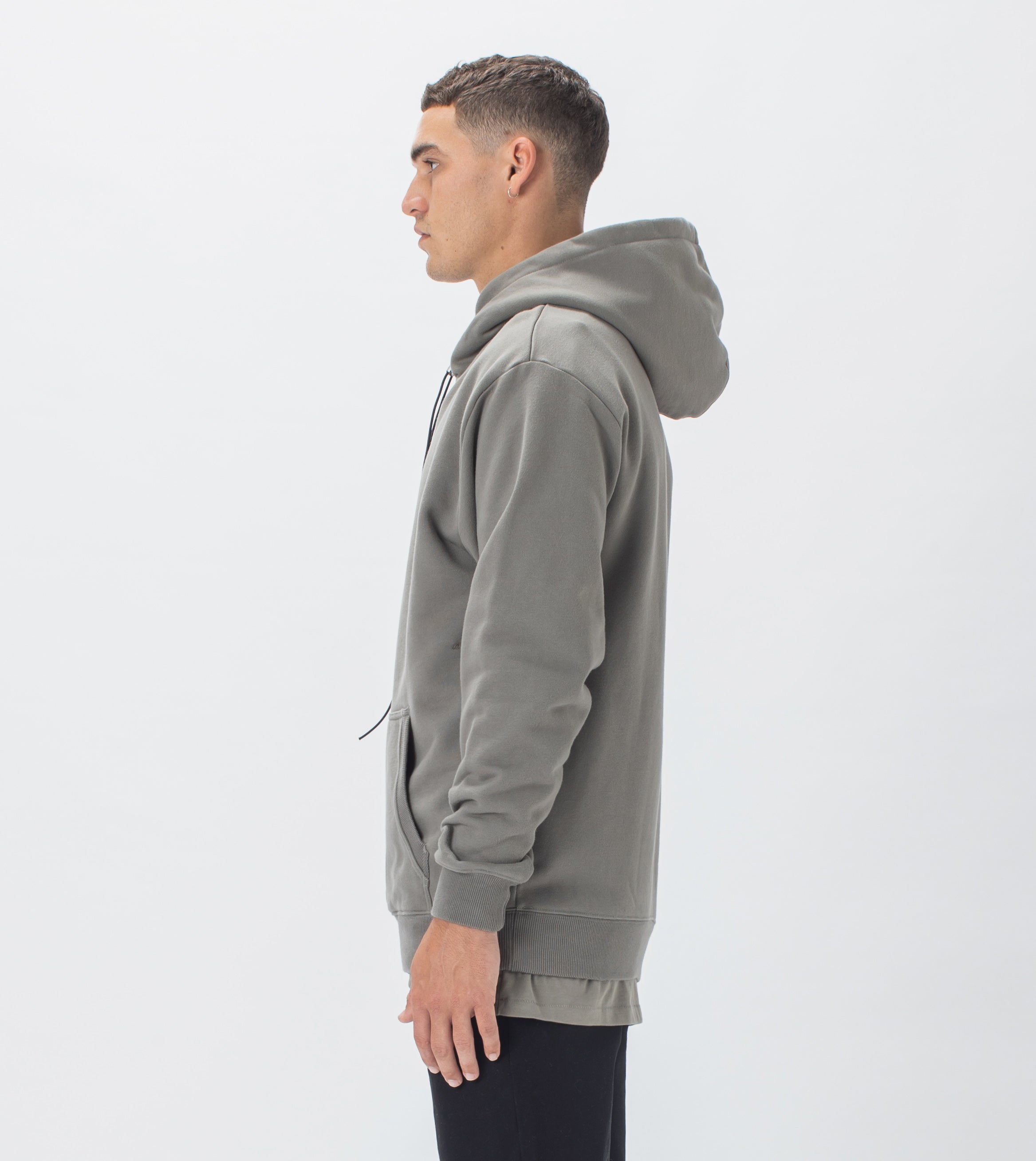 Lowgo Hood Sweat Dk Moss