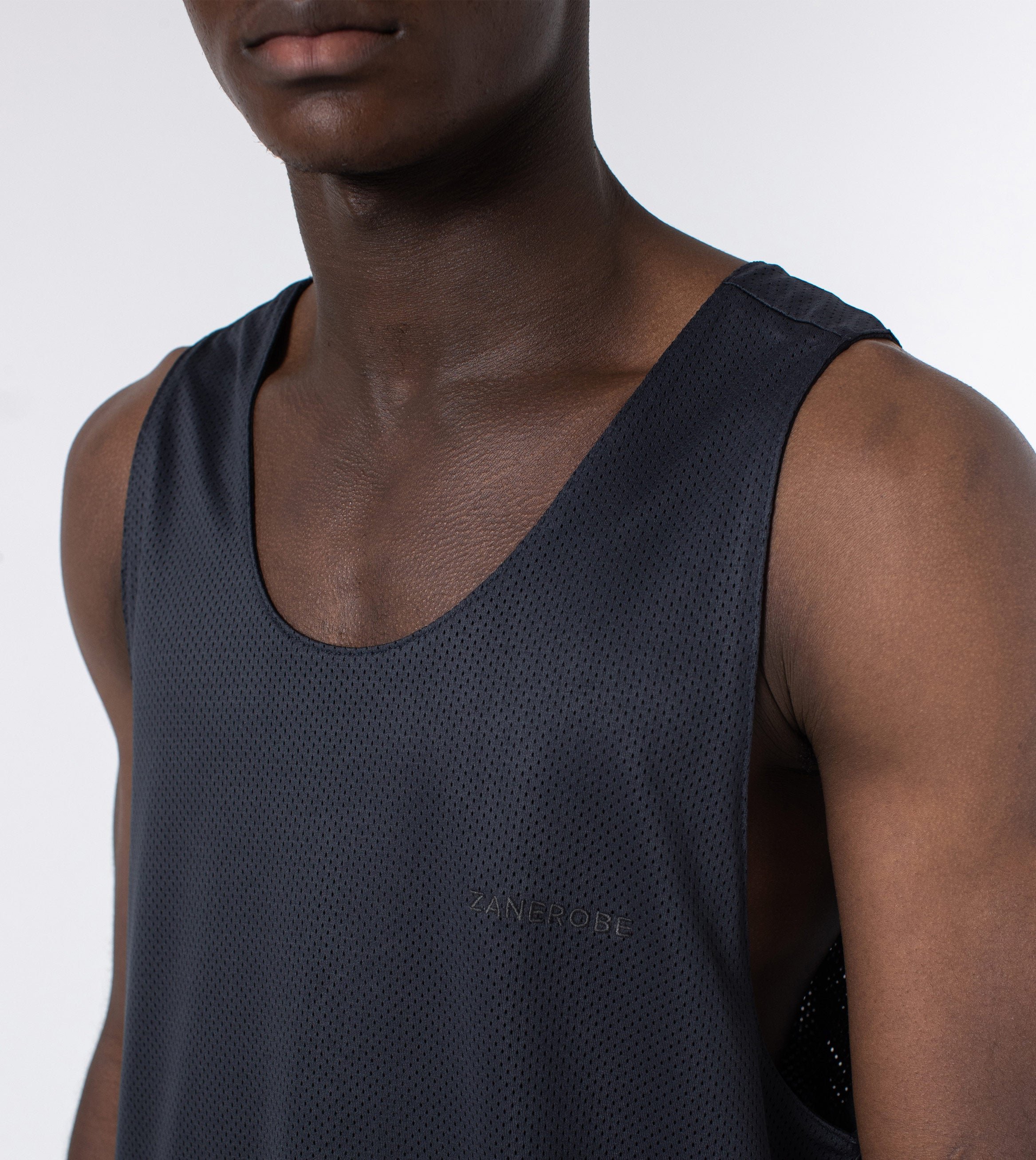 Ombre Mesh Rugger Tank Black/Grey