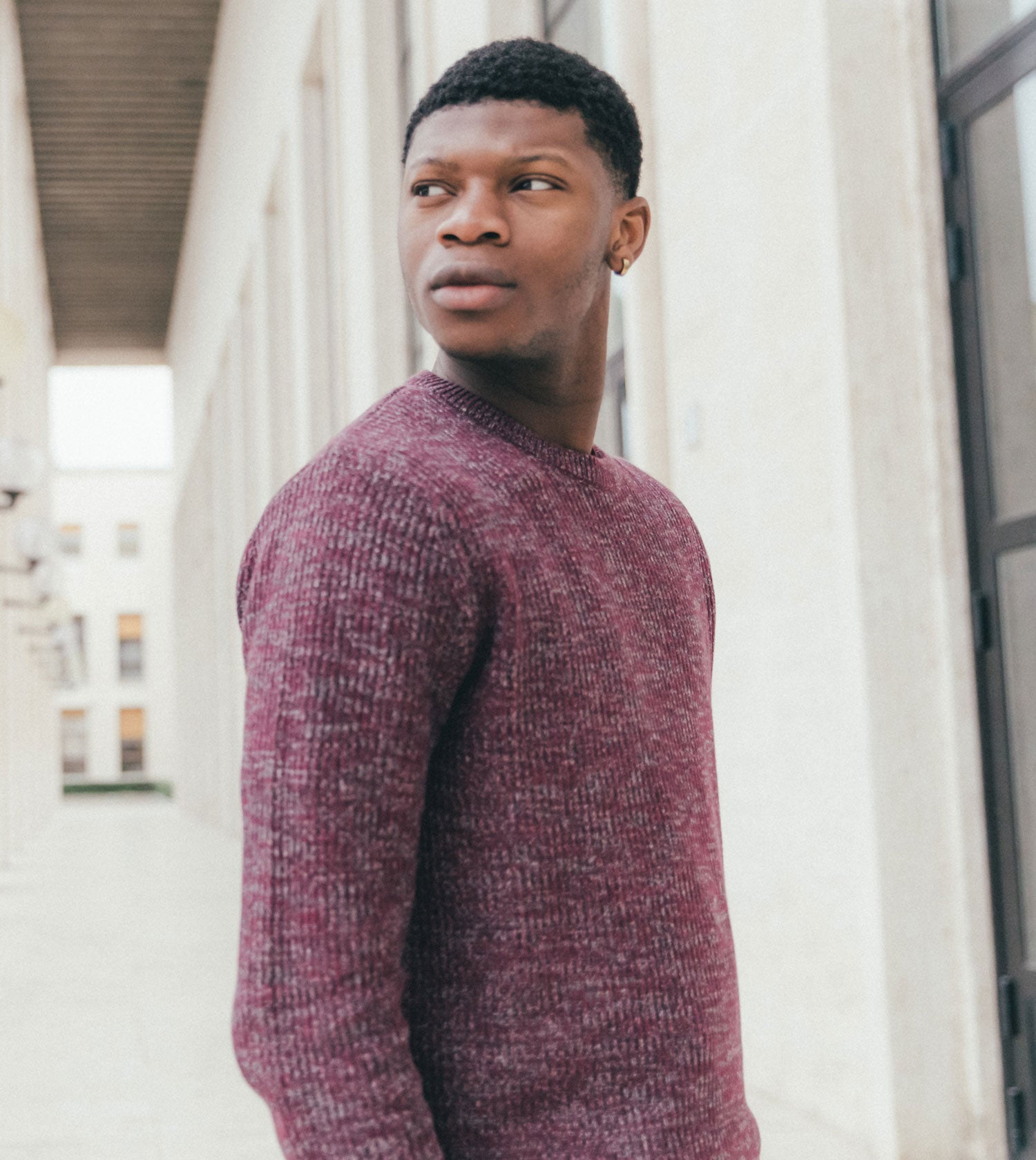 Moss Crew Knit Boysenberry