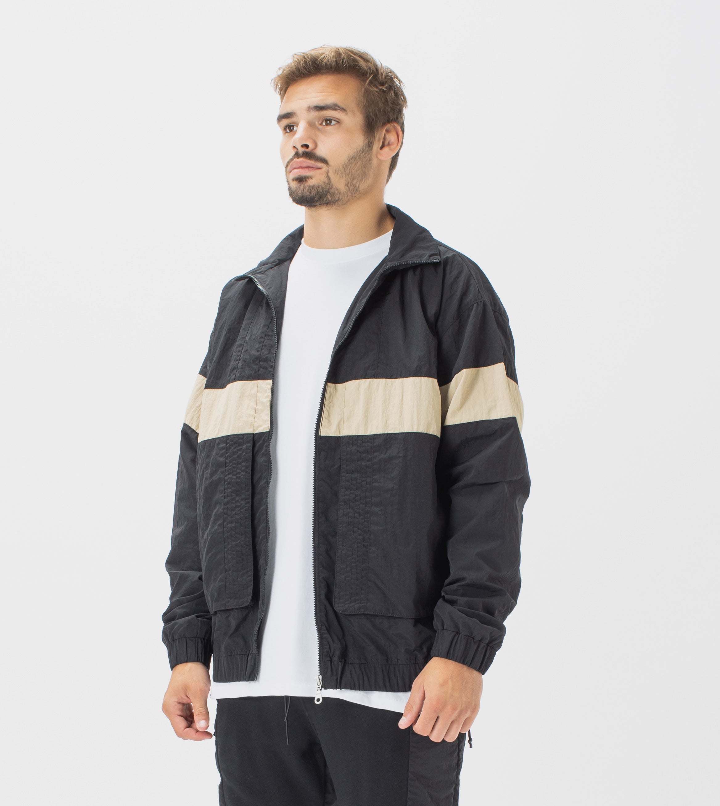 Panel Track Jacket Black/Dk Tan