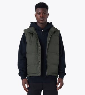 Powells Puffer Vest Dk Army