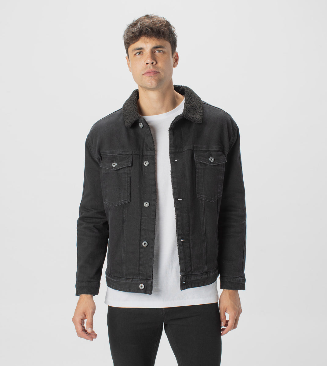 Sherpa Denim Jacket Black – ZANEROBE