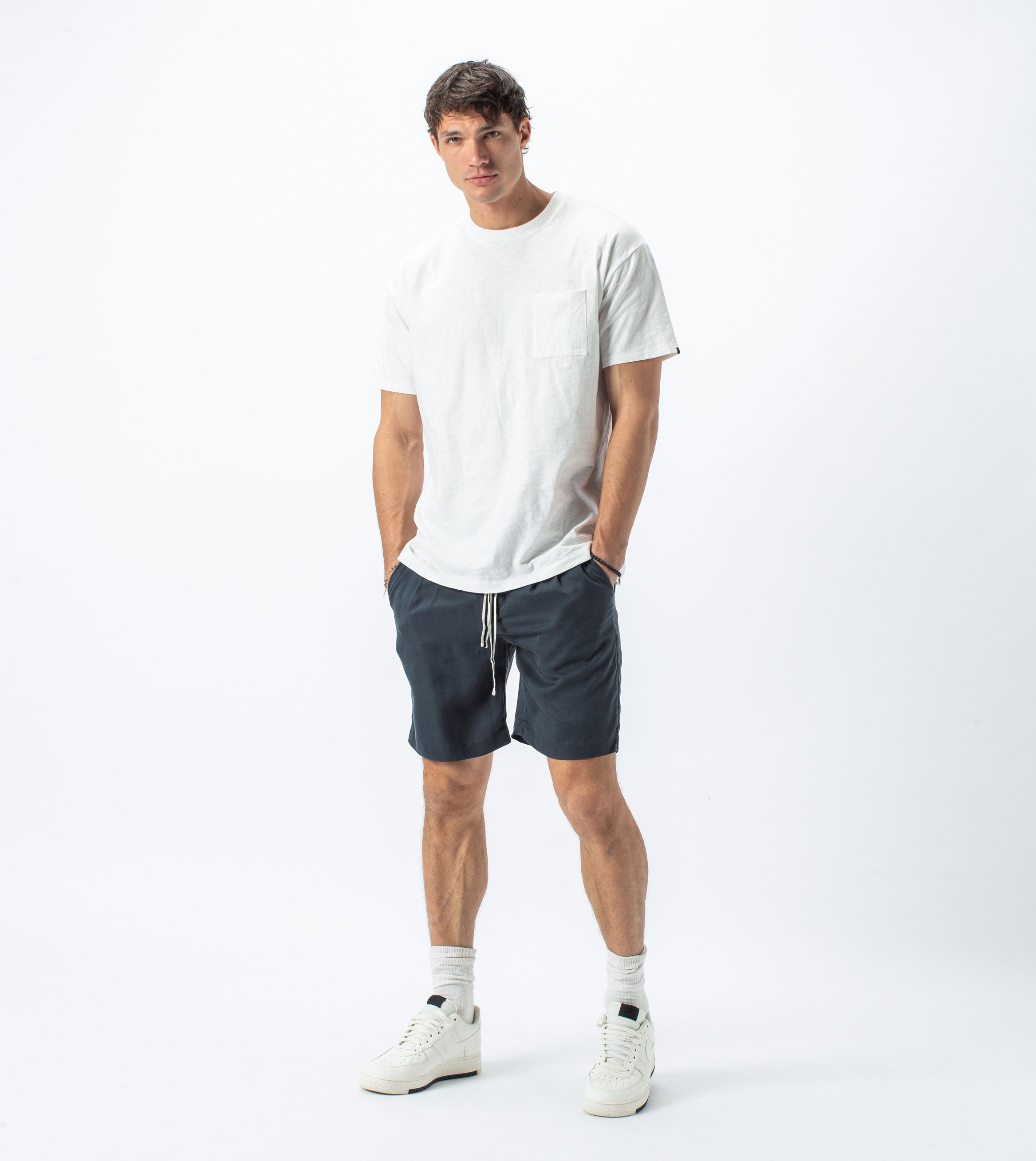 Slub Box Pocket Tee Milk