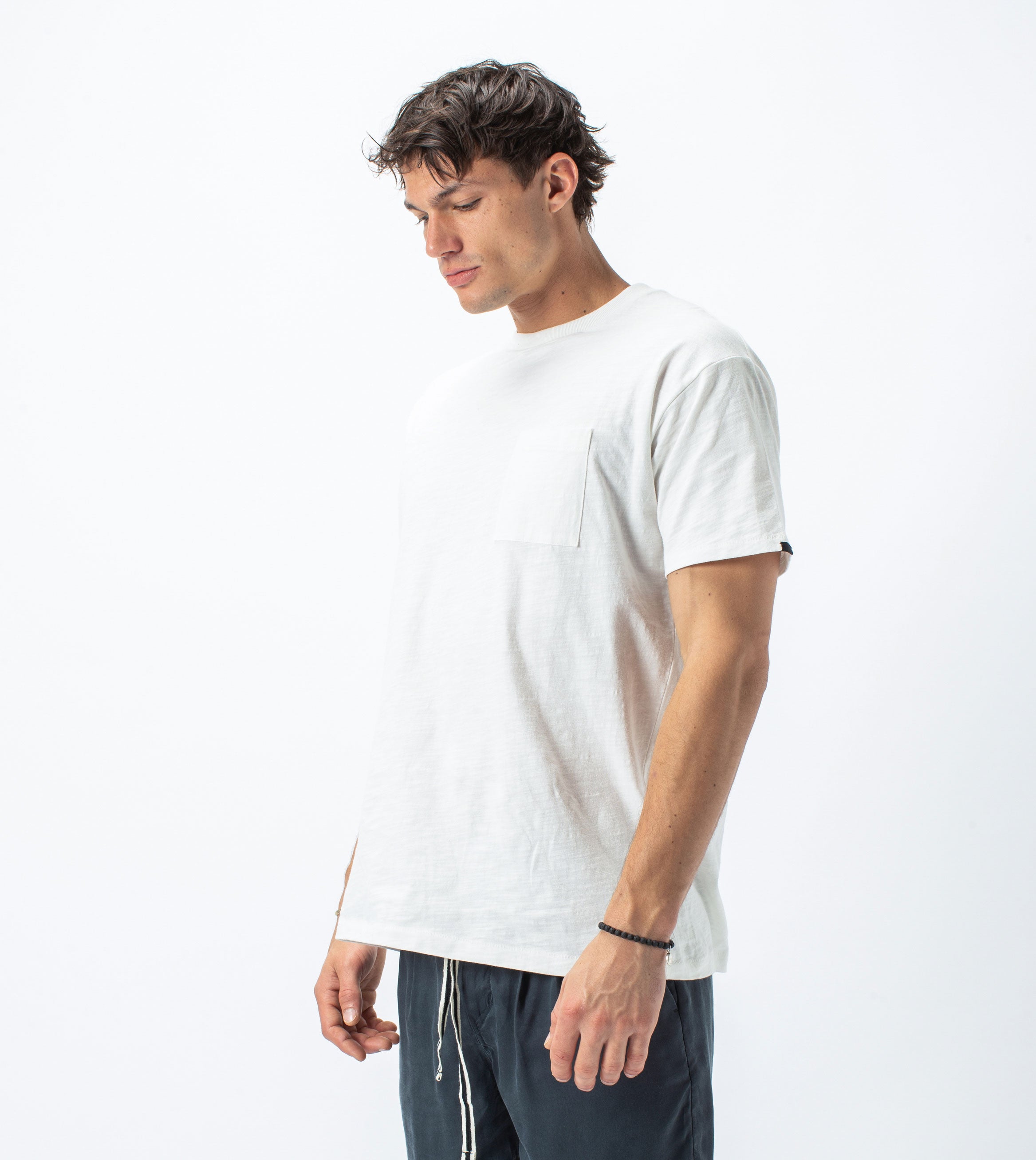 Slub Box Pocket Tee Milk