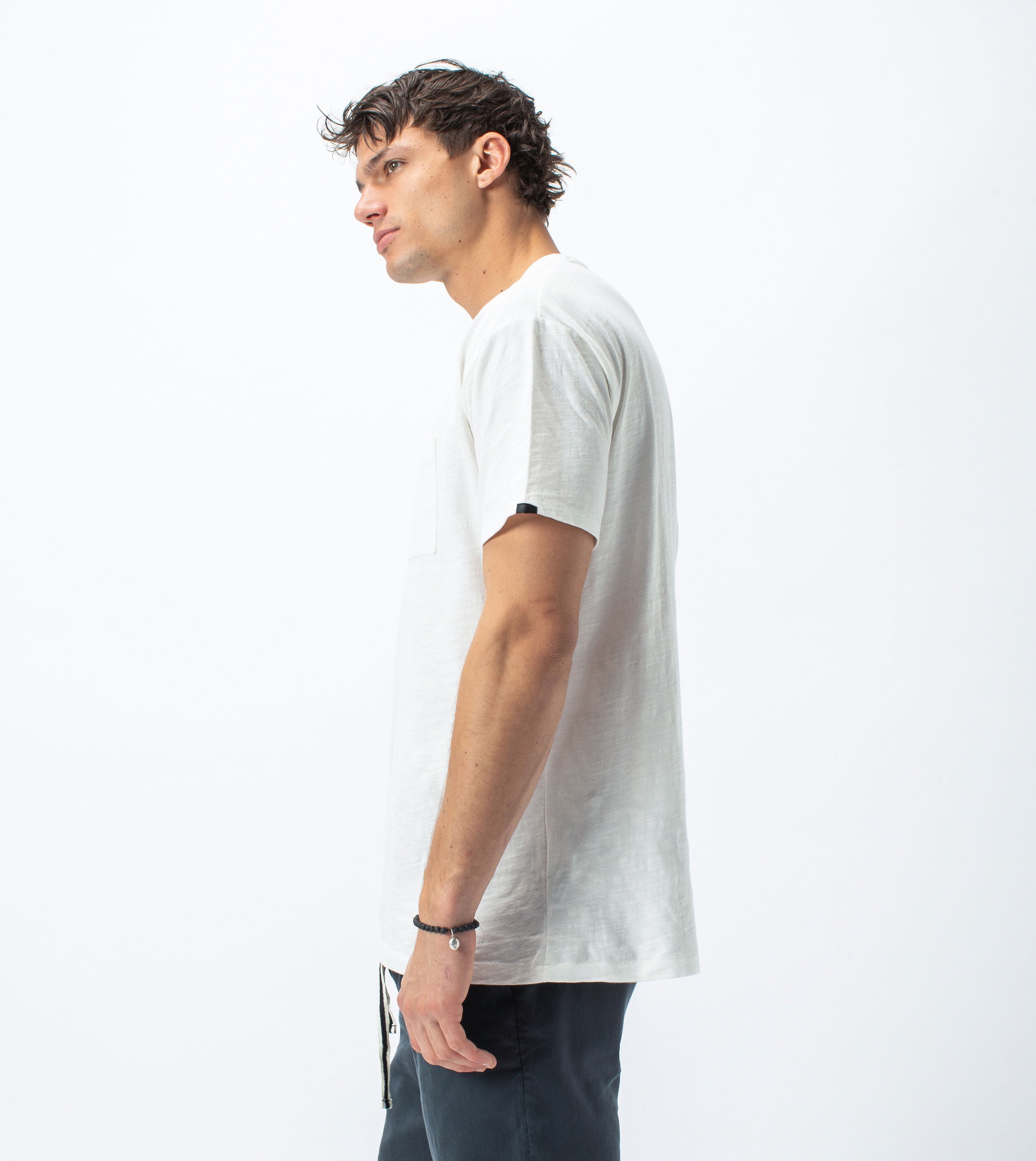 Slub Box Pocket Tee Milk