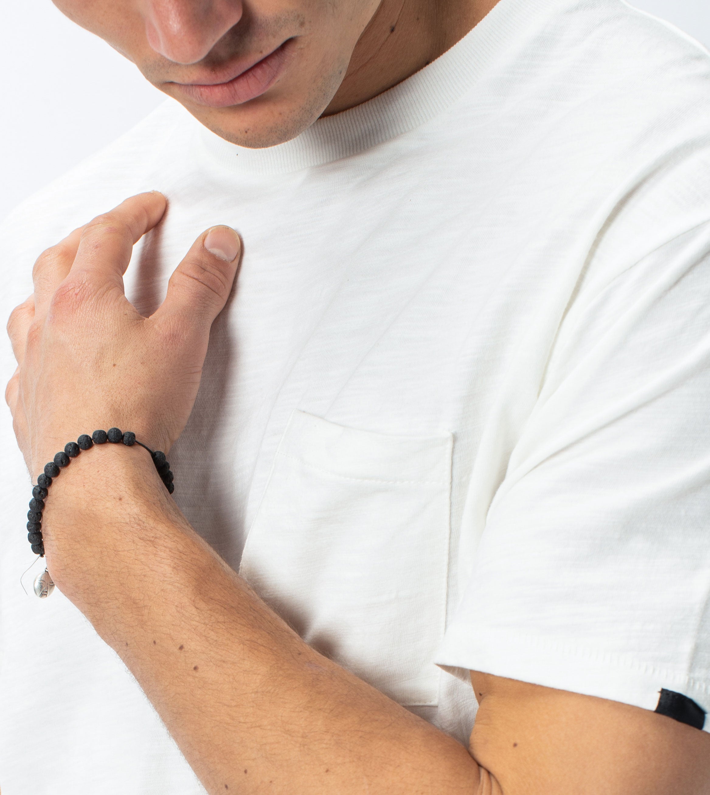 Slub Box Pocket Tee Milk