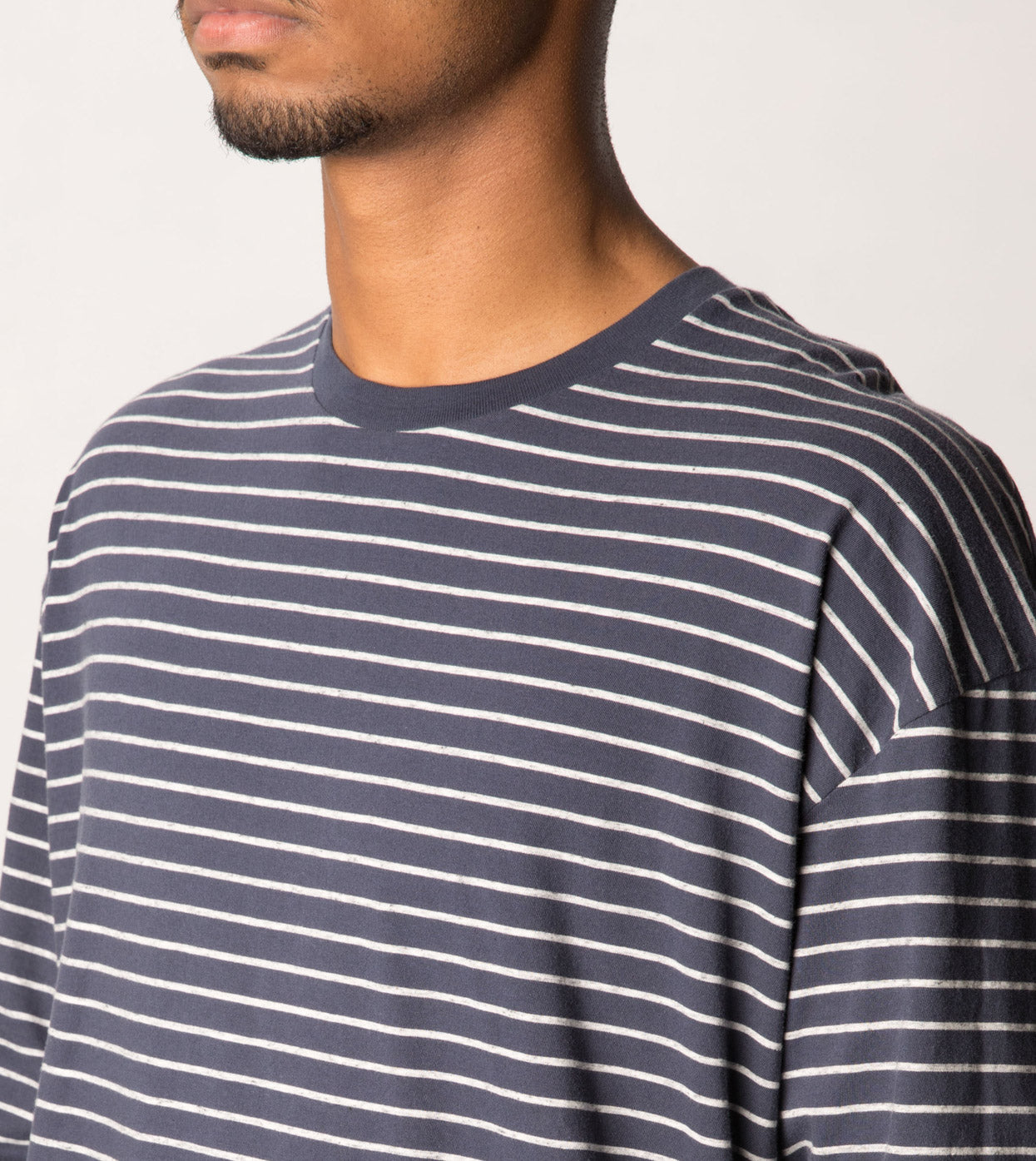 Stripe Rugger LS Tee Duke Blue/Storm Marle